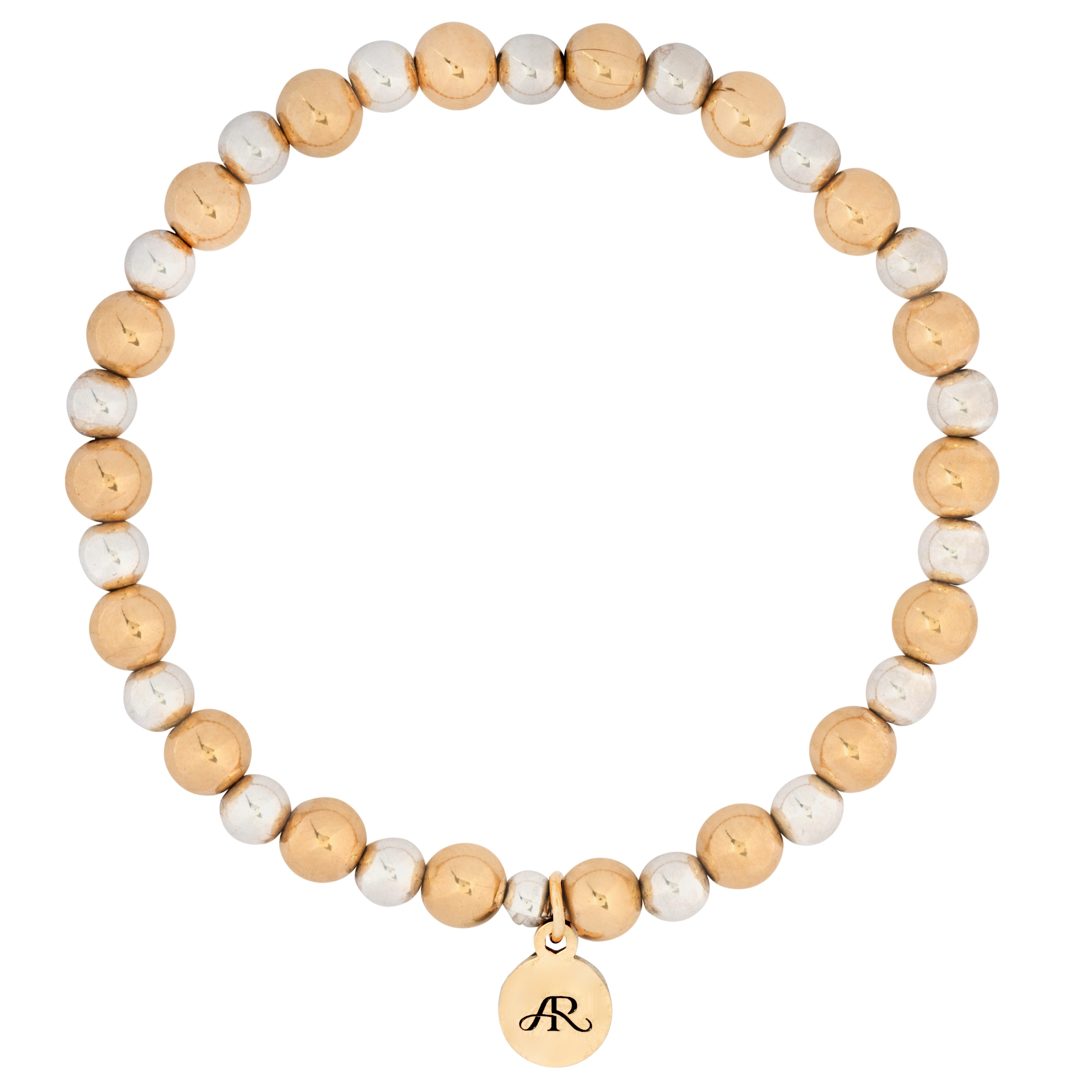 Amelia Roxanna Jewellery Women's Gold / Silver Mix It Up Collection: Chunky Gold & Silver Beaded Bracelet In Multi