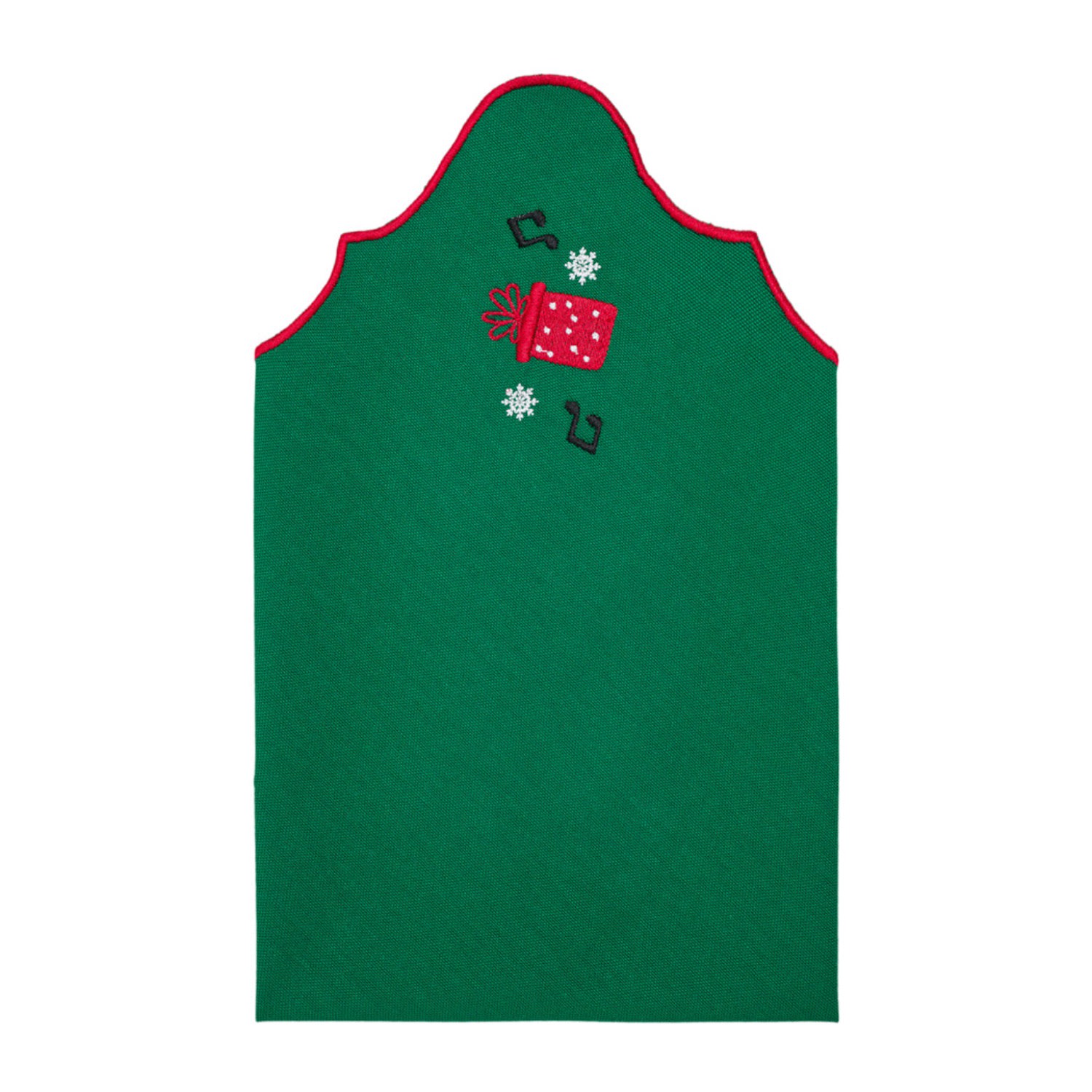 Km Home Collection Set Of Two Green Christmas Gift Embroidery Cotton Napkin In Green