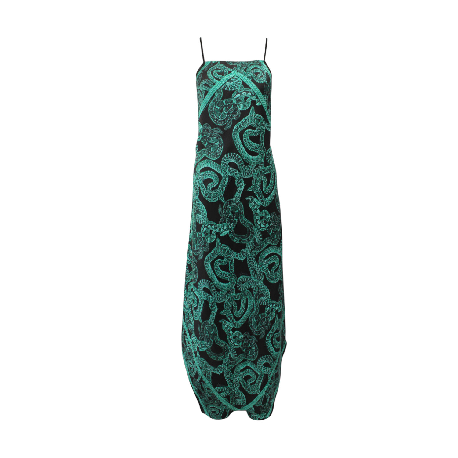 Women's Silk Serpent Noir Dress - Maxi - Forest Green | Large | Monzlapur New York