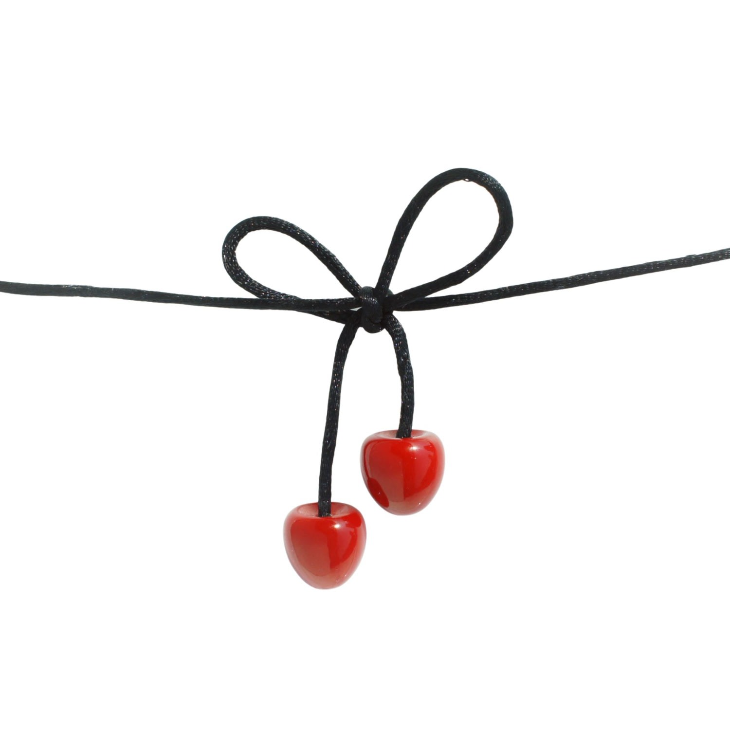 I'mmany London Women's Black / Red Double Cherry Open-end Choker In Multi
