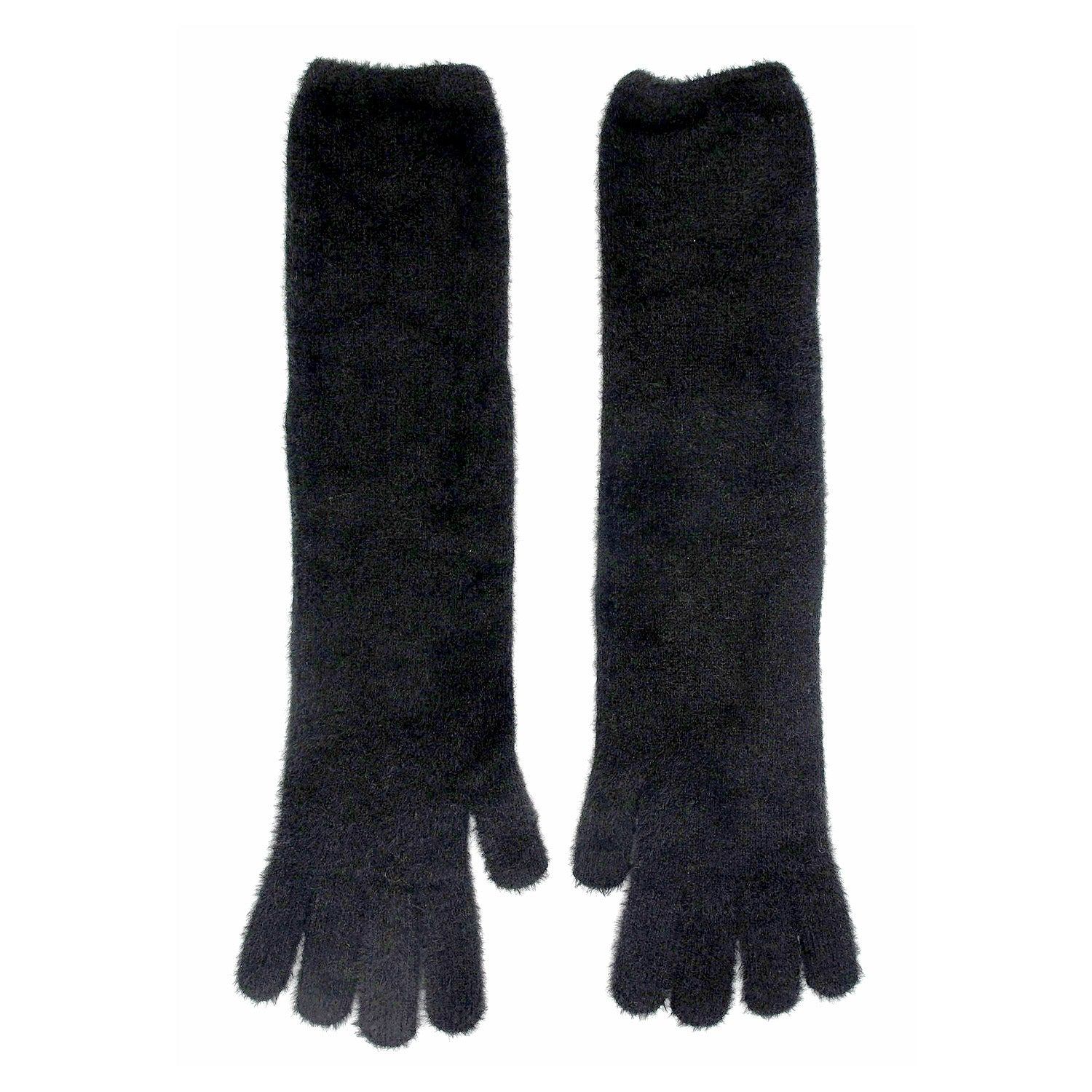 Maison Bogomil Women's Feather-knit Long Gloves -black In Black
