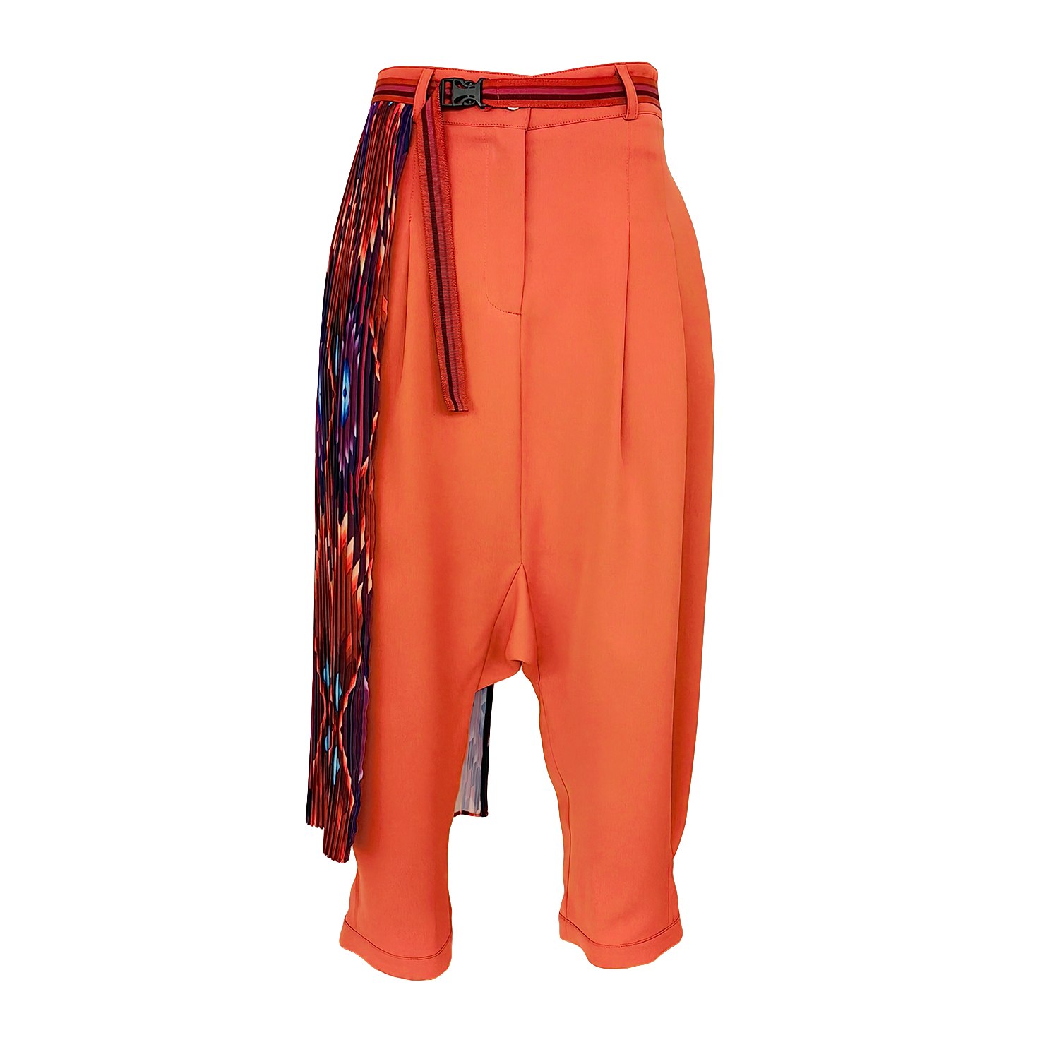 Women’s Yellow / Orange Orange Baggy Pants With Detachable Pleated Half-Skirt Extra Small Lalipop Design