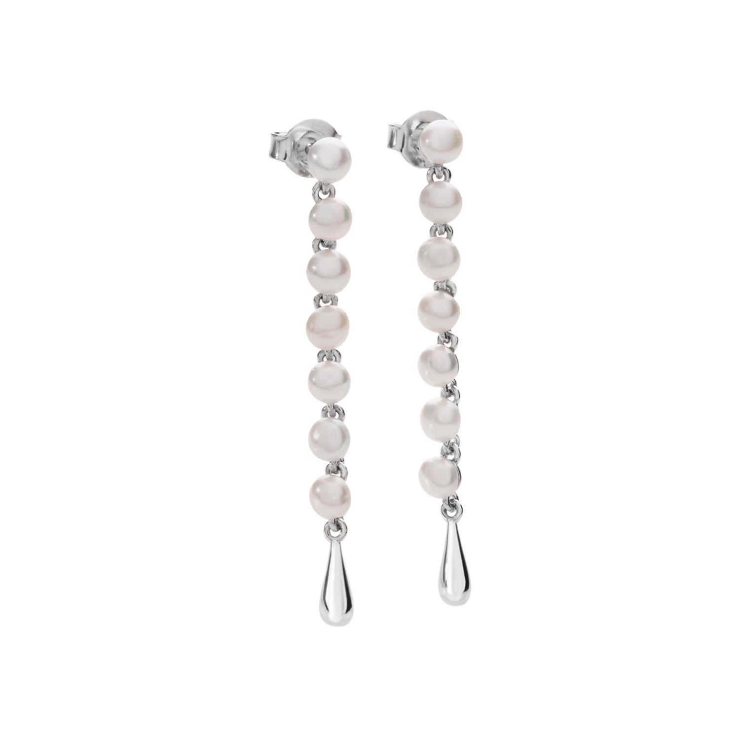 Lucy Quartermaine Women's Silver Royal Pearl Drop Earrings