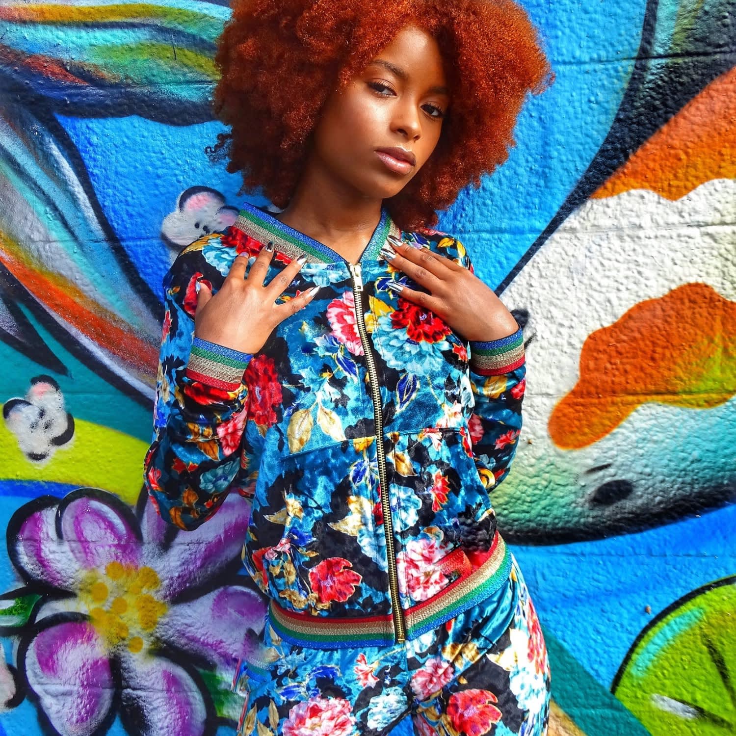 Eden Velour Floral Print Tracksuit | Maui X Lolita | Wolf Eden Velour Floral Print Tracksuit | Maui X Lolita | Wolf