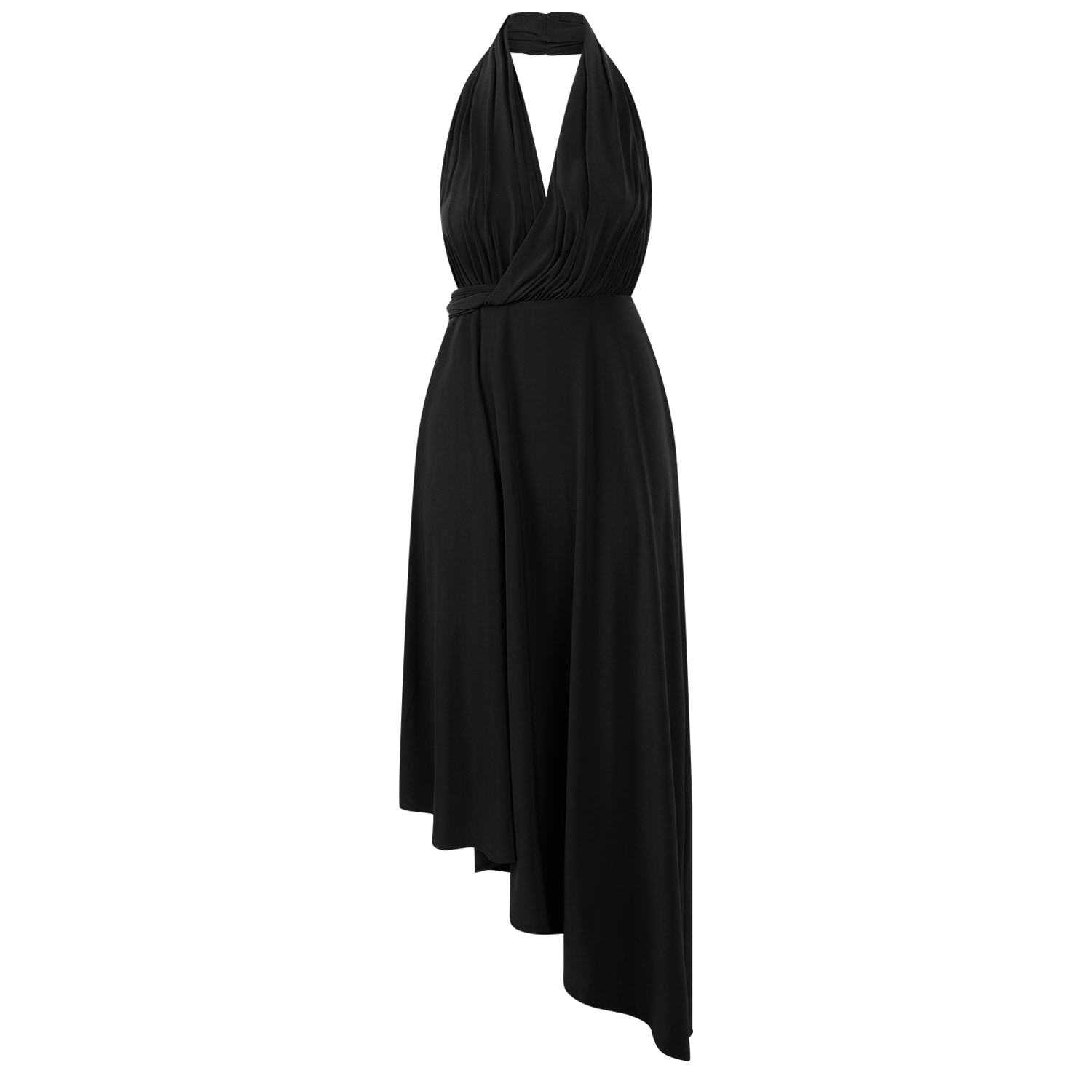 Celestine & Mae Women's Gaia Halterneck Midi Dress In Navsoul Black