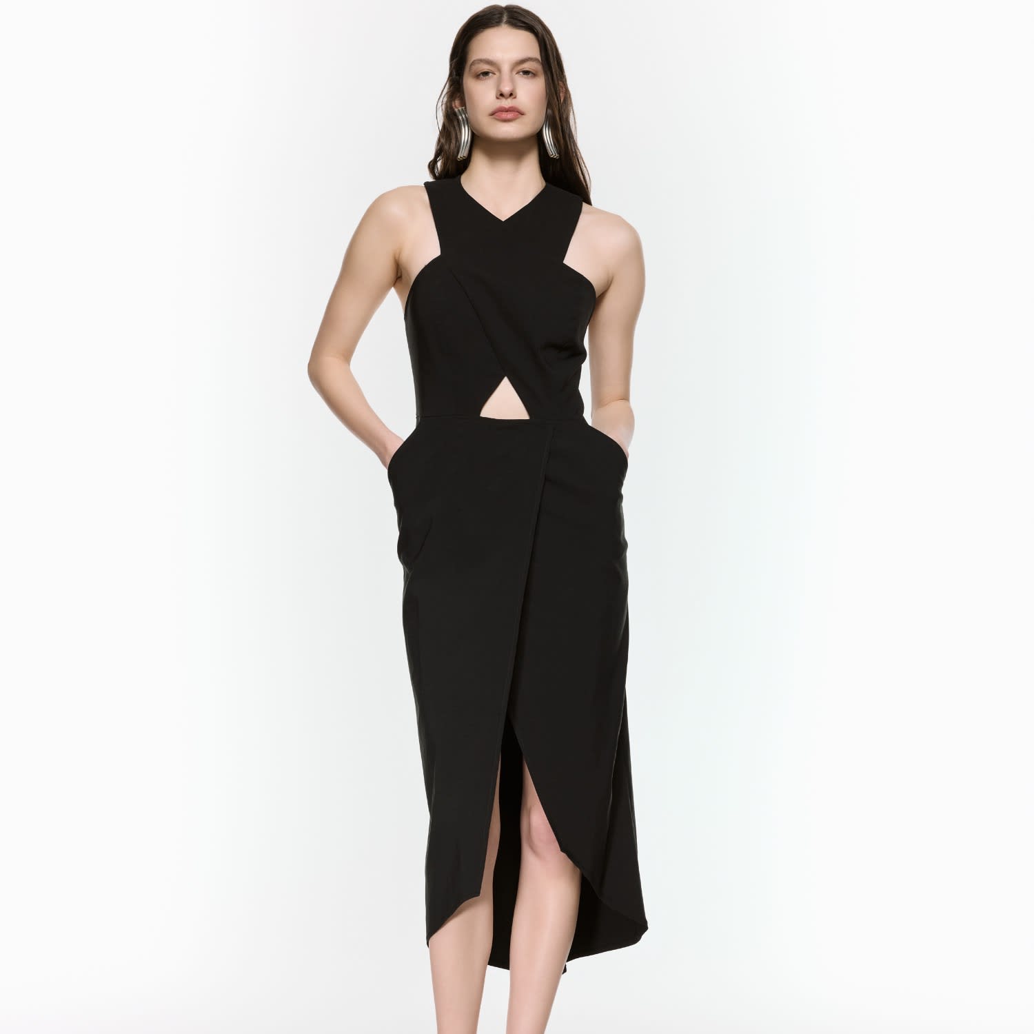 Revolve Black Midi Dress | Mirimalist | Wolf & Badger