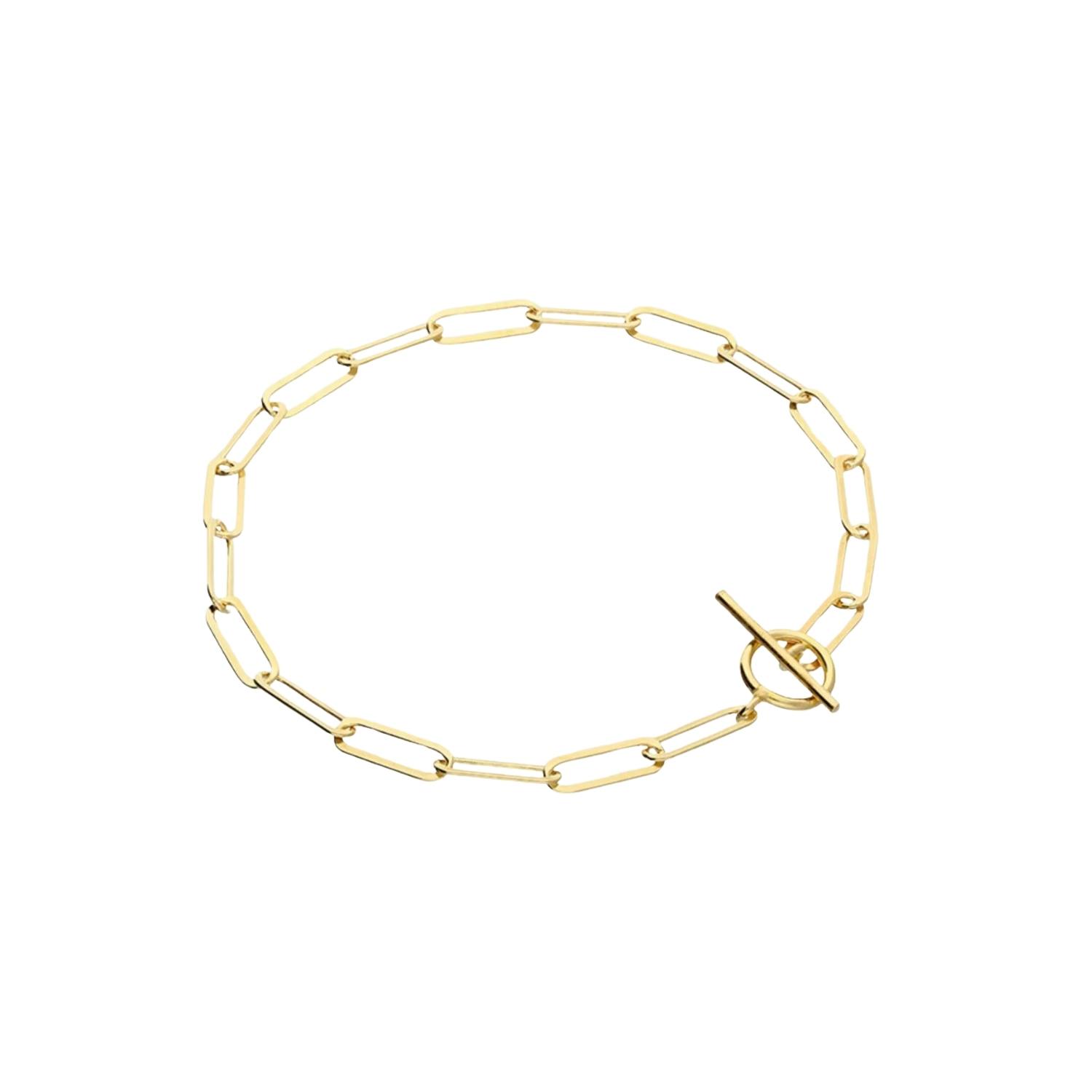 Women’s T-Bar Paperclip Chain Bracelet Gold Plated Fiyah Jewellery