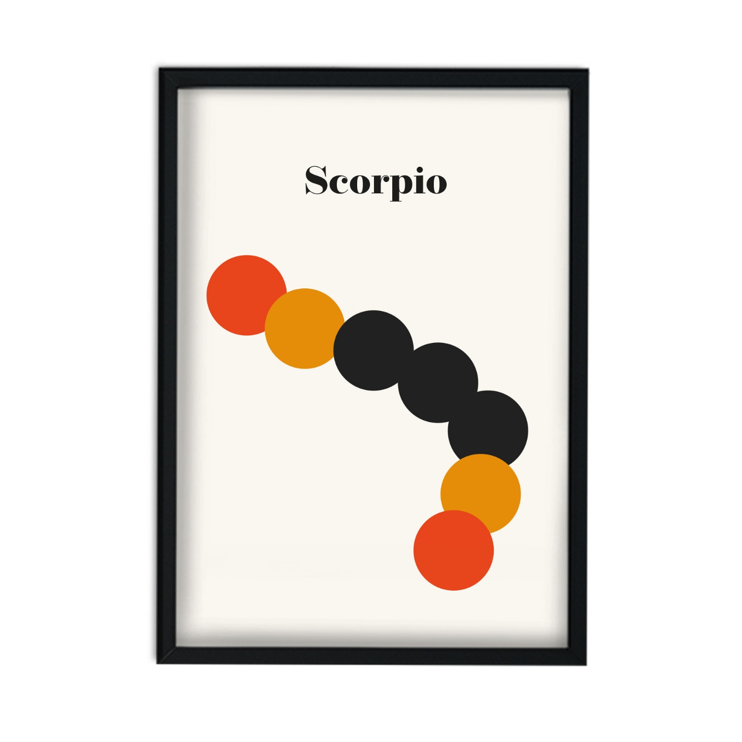 Gold / Black / Red Scorpio Zodiac Star Sign A2 Art Print Fanclub