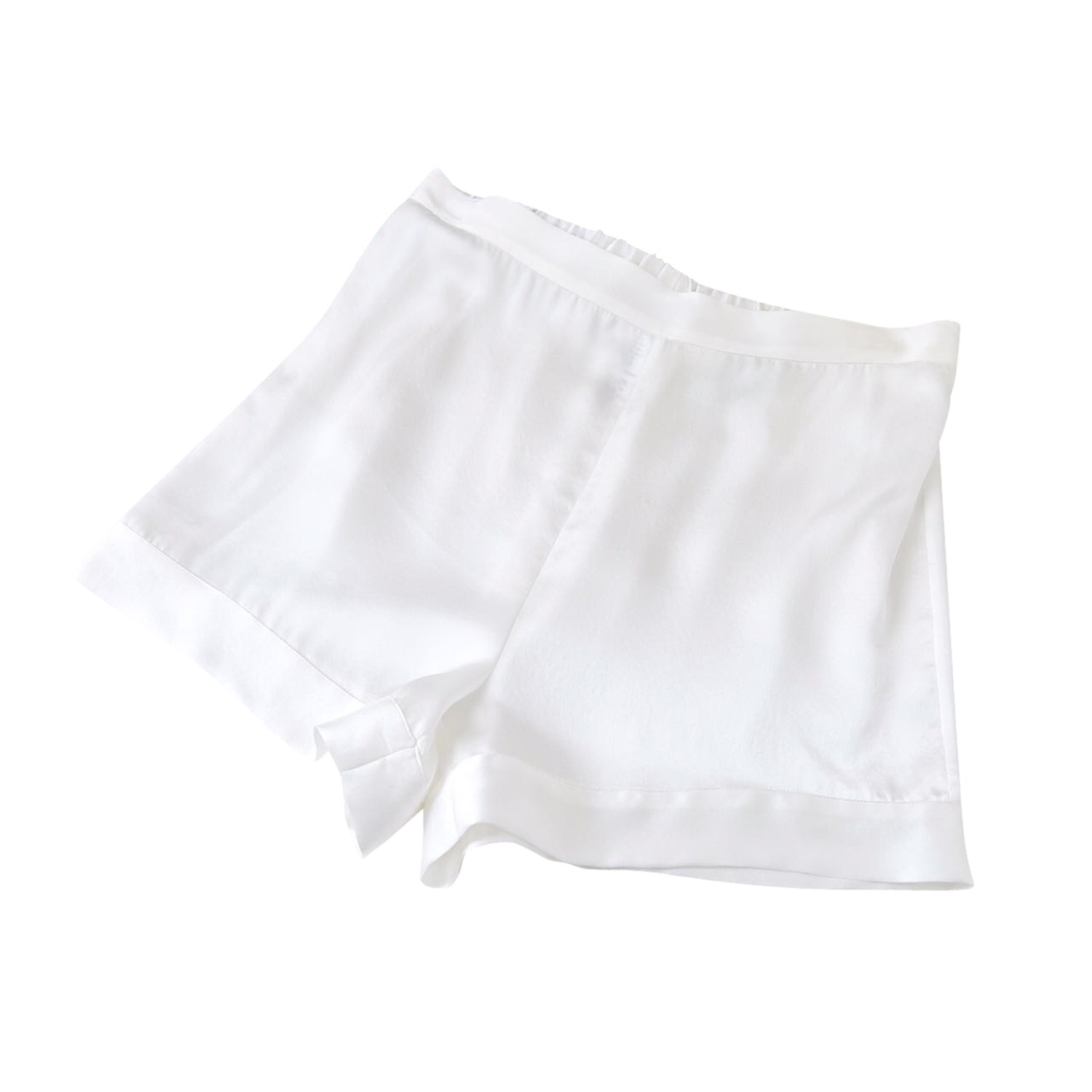 White silk cheap shorts