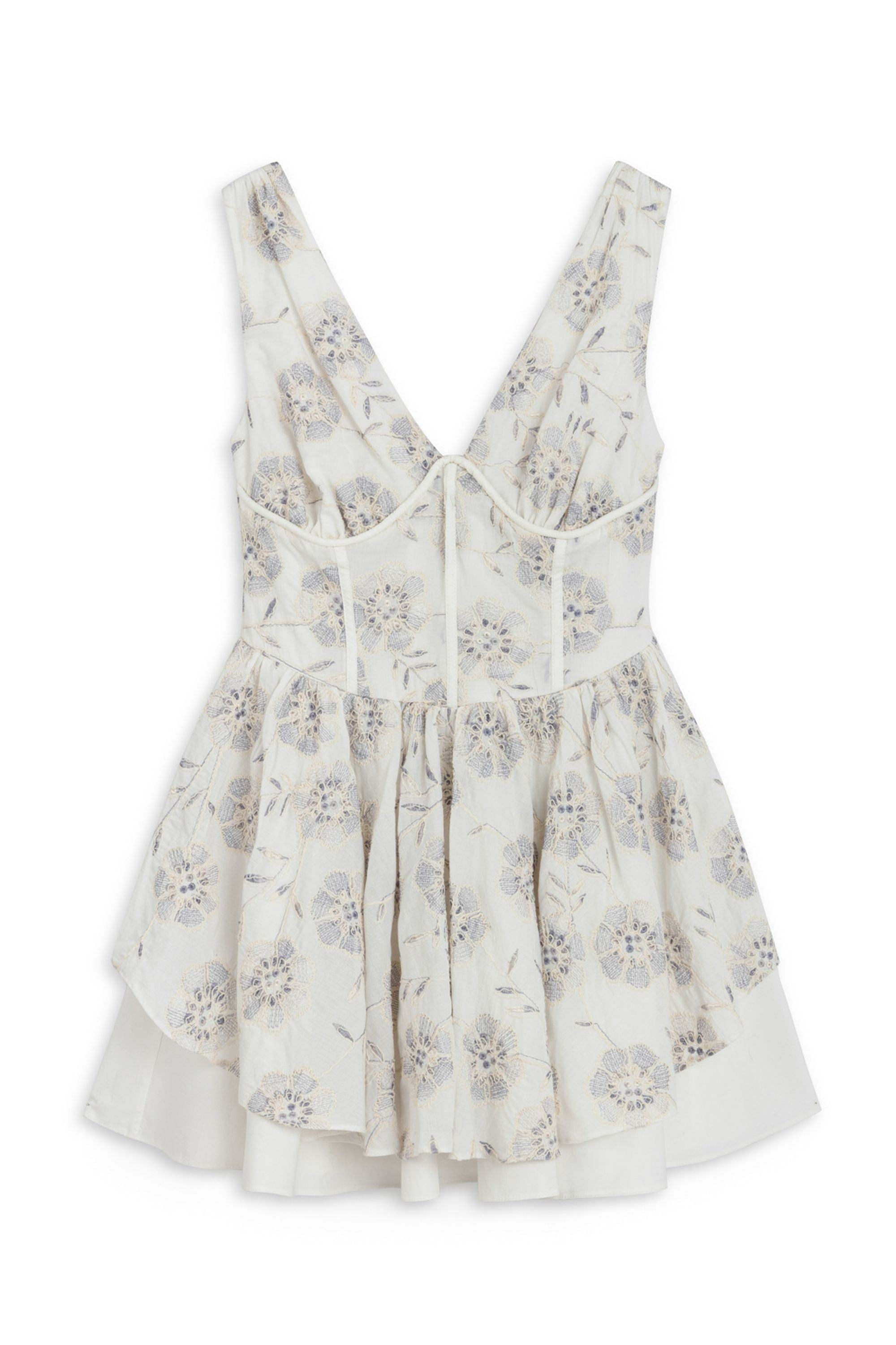 Nocturne Corset Look Broderie Mini Dress In White