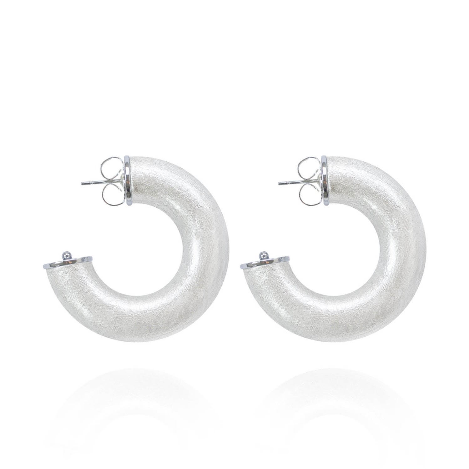 Saule Label Women's Silver Alba Hoops In Frost In Metallic