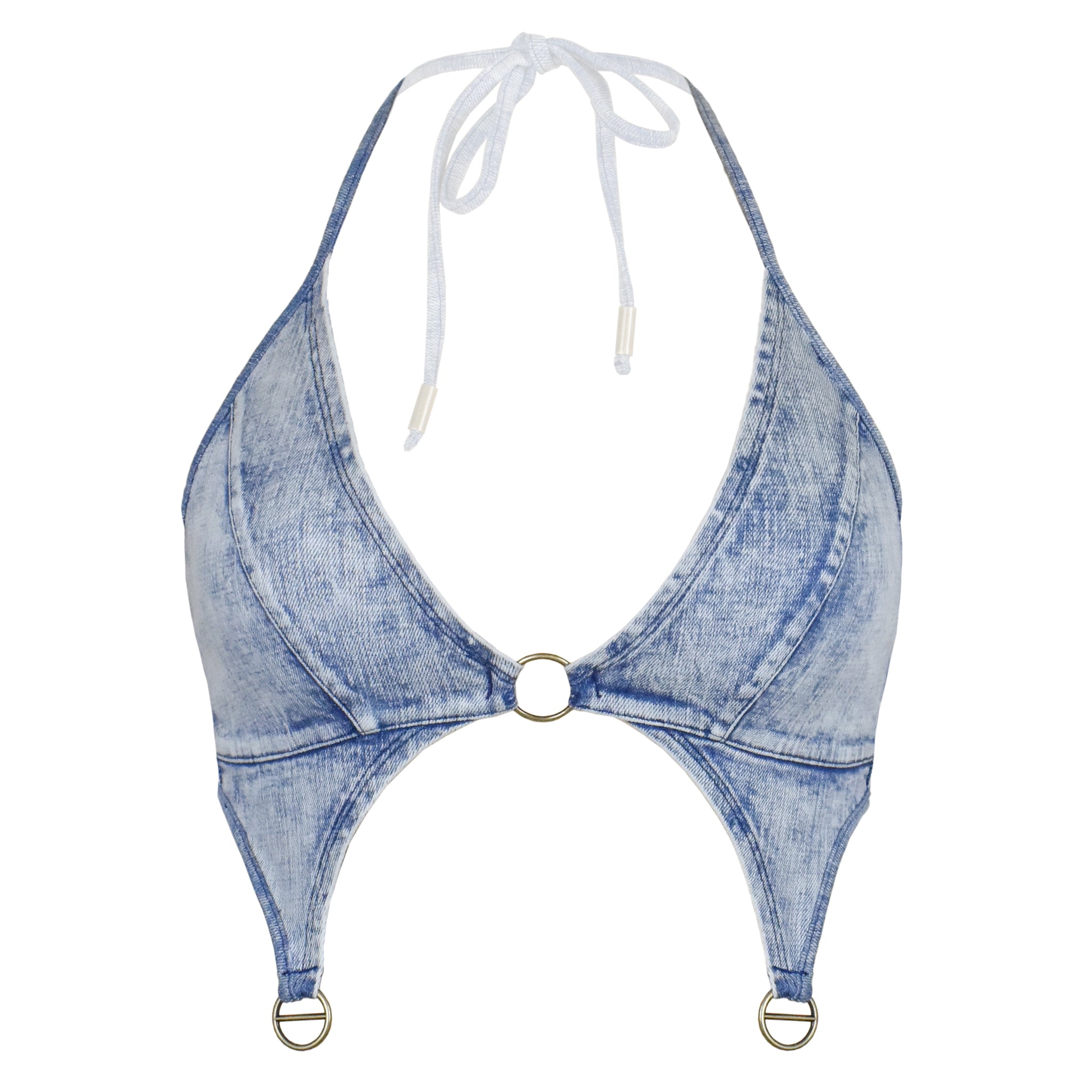 Monique Morin Lingerie Women's Blue Bleach Harness Top In Blue