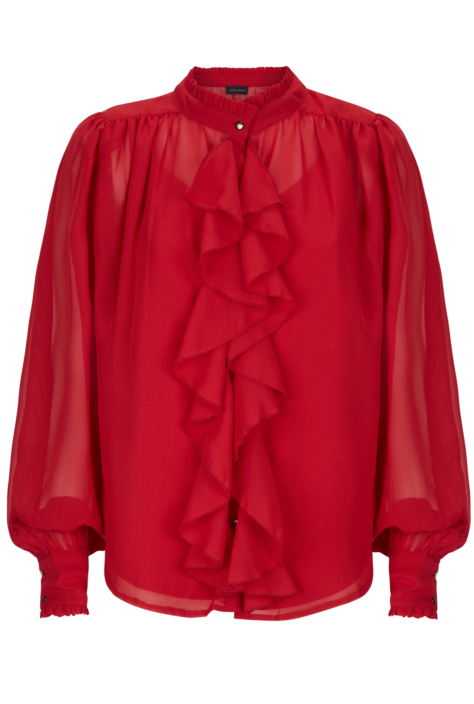 Women’s Chiffon Redruffle Shirt - Red Extra Small James Lakeland