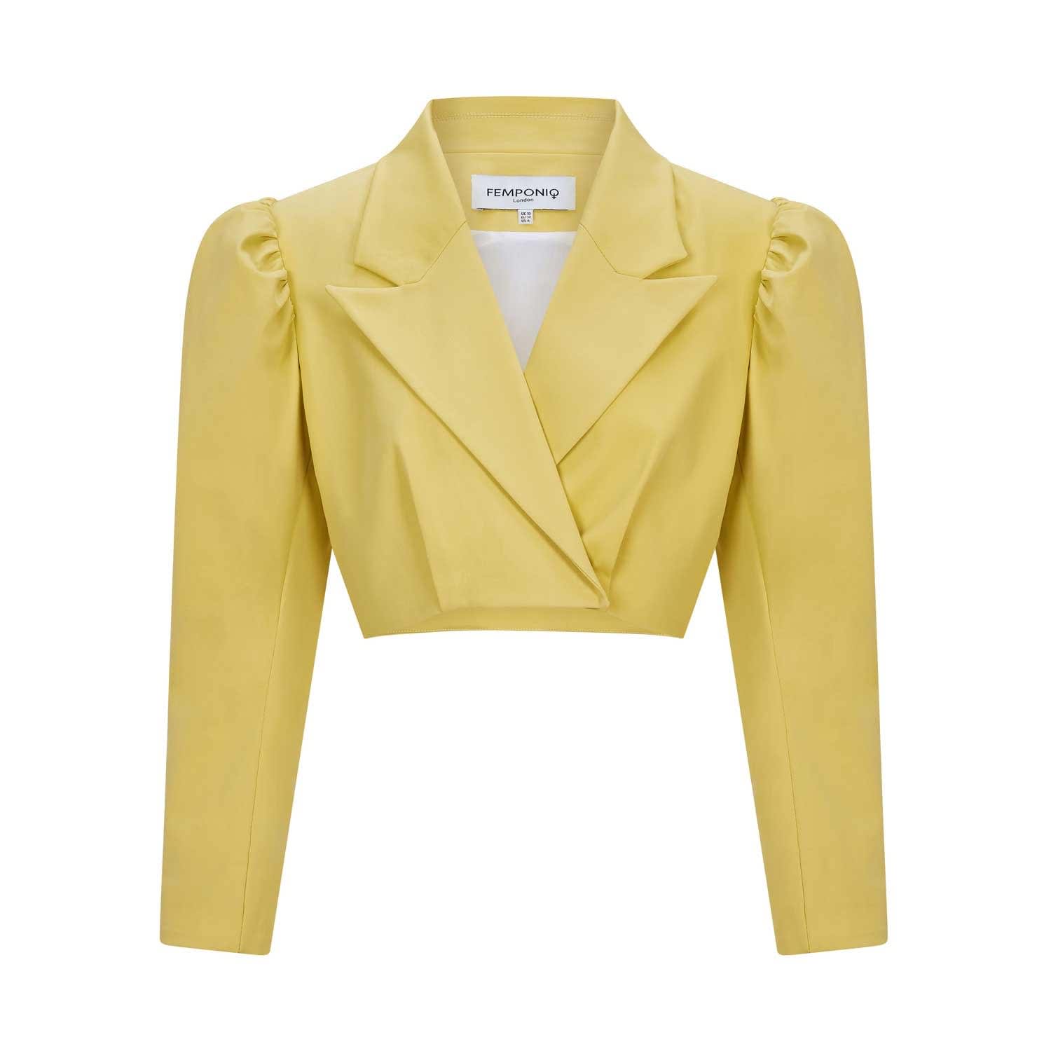 Yellow cropped best sale blazer