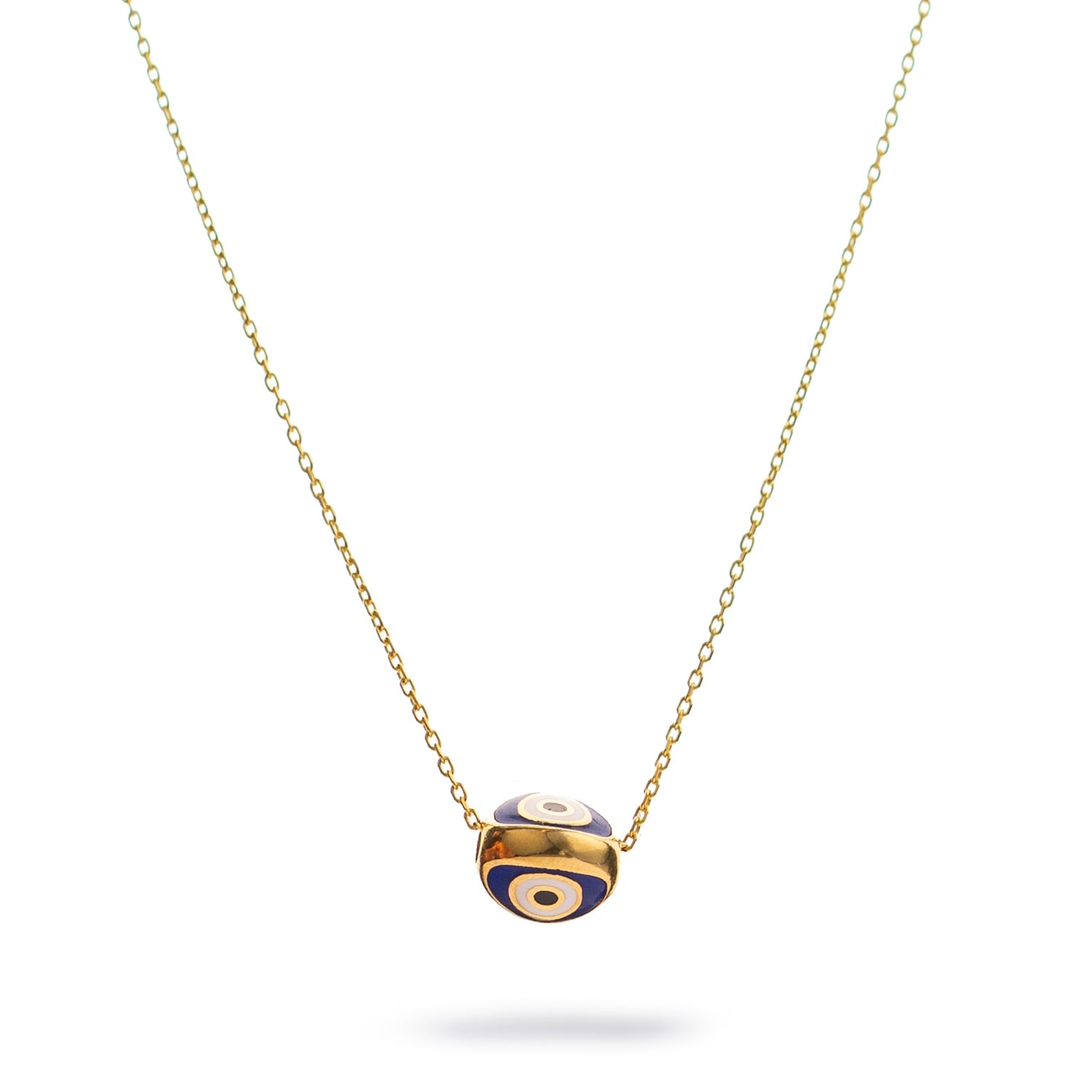 Ebru Jewelry Women's Gold / Blue Guardian Blue Evil Eye Minimalist Gold Necklace - Gold In Gray