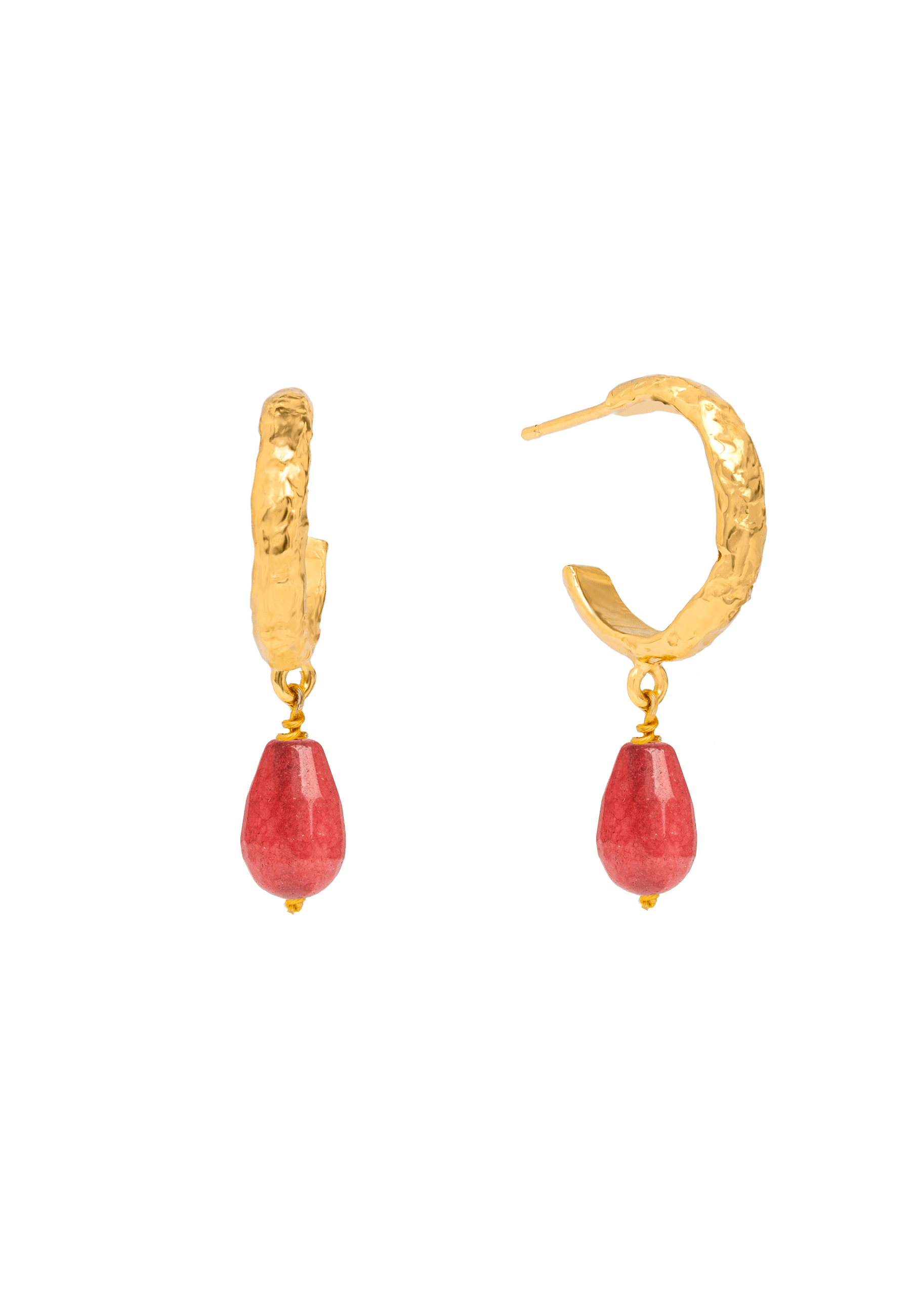 Women’s Gold / Red Sadie Maroon Hoop Earrings Lavani Jewels