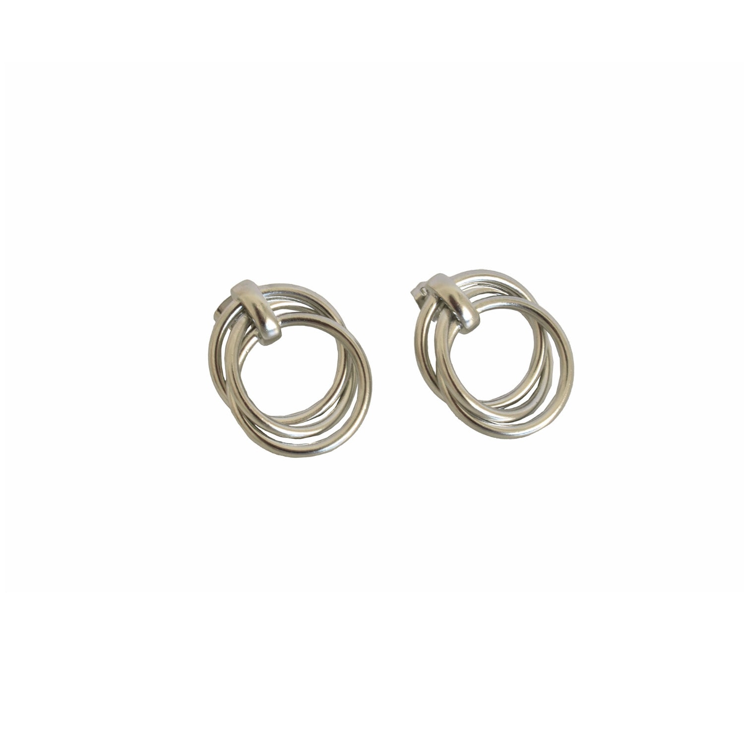 Michella Women's Silver Trinity Loop Earrings
