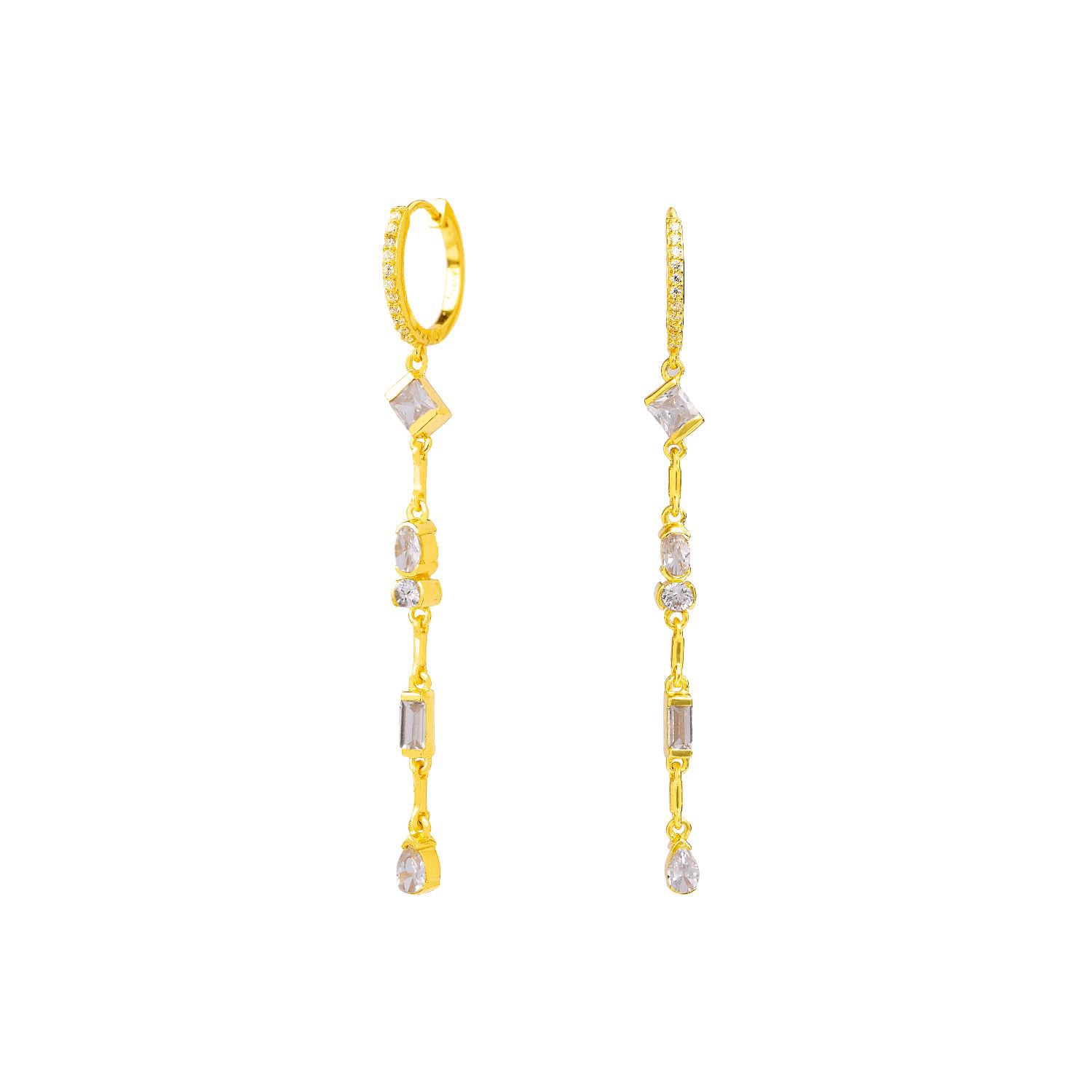 Women’s Gold / White Mystere White Earrings Lavani Jewels