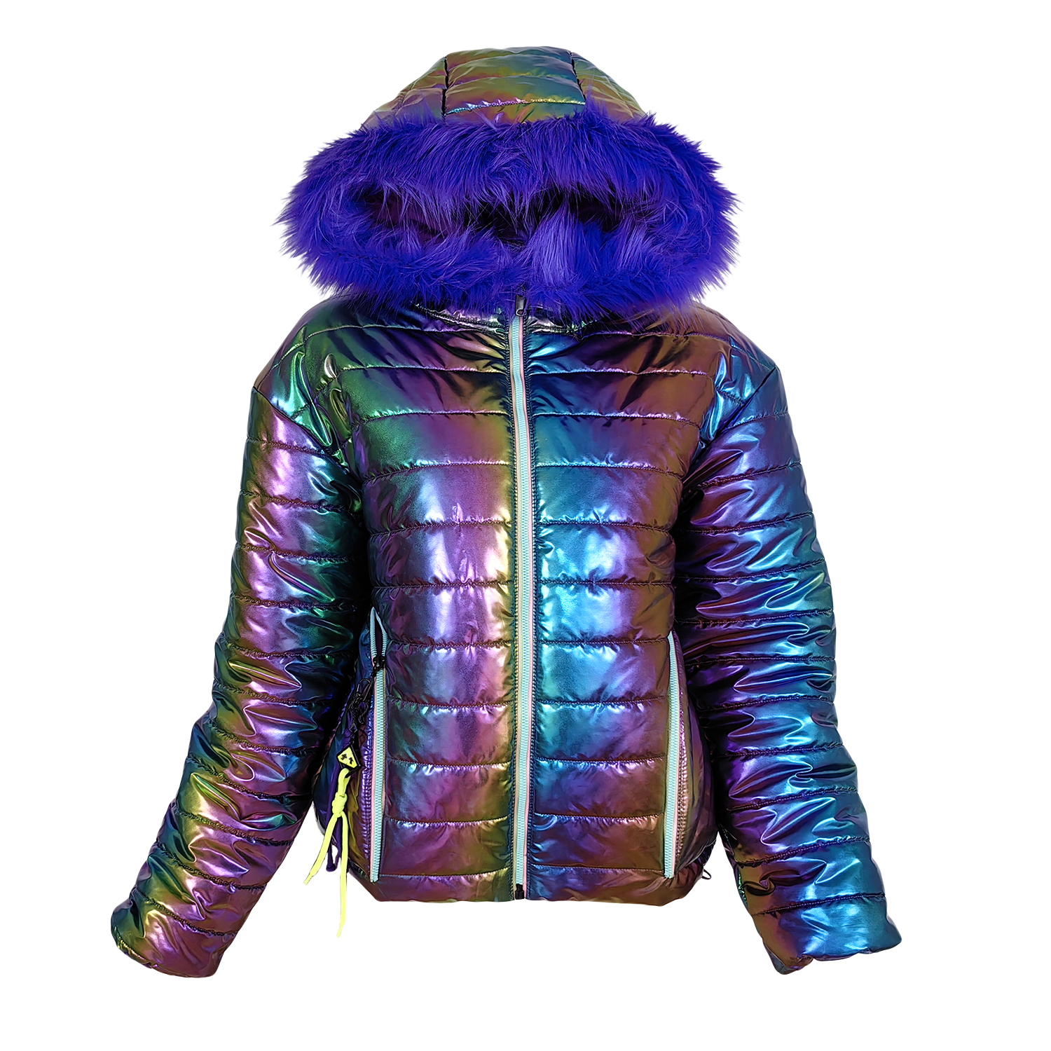 Metallic rainbow jacket top