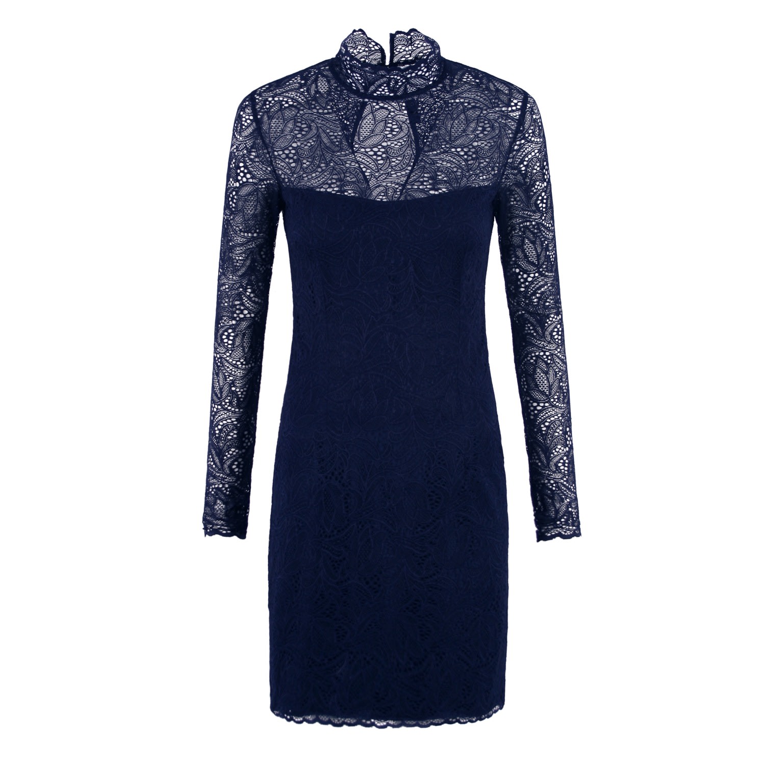 Women’s Lizette Navy Blue Mini Lace Dress Extra Small Vikiglow