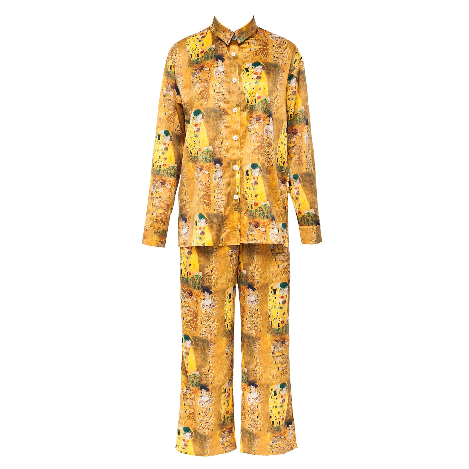 Women’s Gold Silk Kiss Loungewear Set Large La Musa