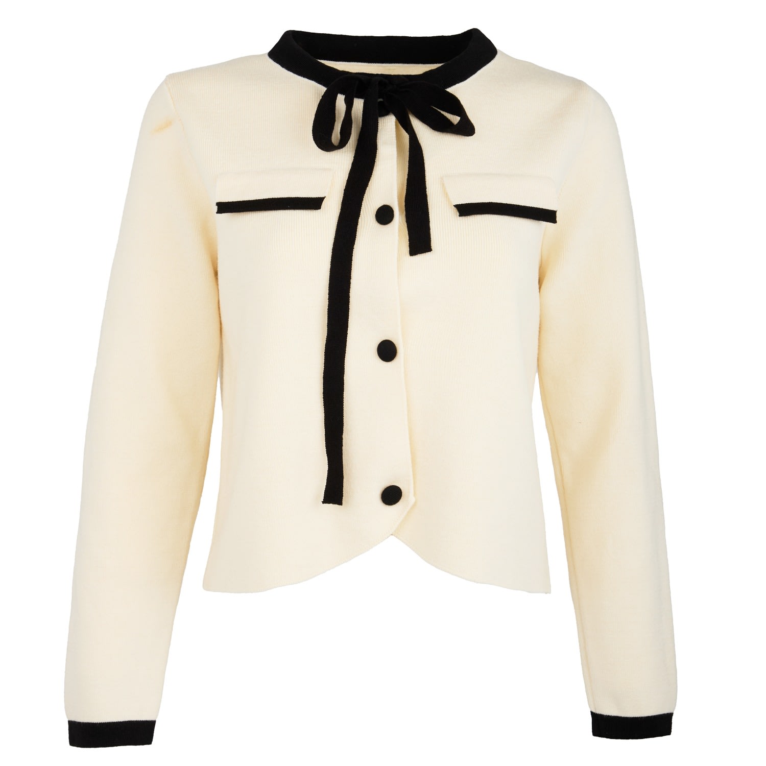 Saachi Tie Front Cardigan In Brown