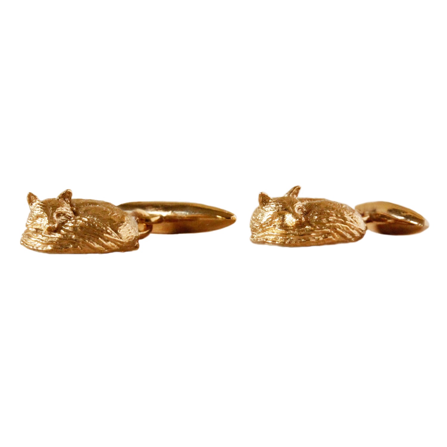 Lee Renee Men's Fox Cufflinks – Sleeping - Gold