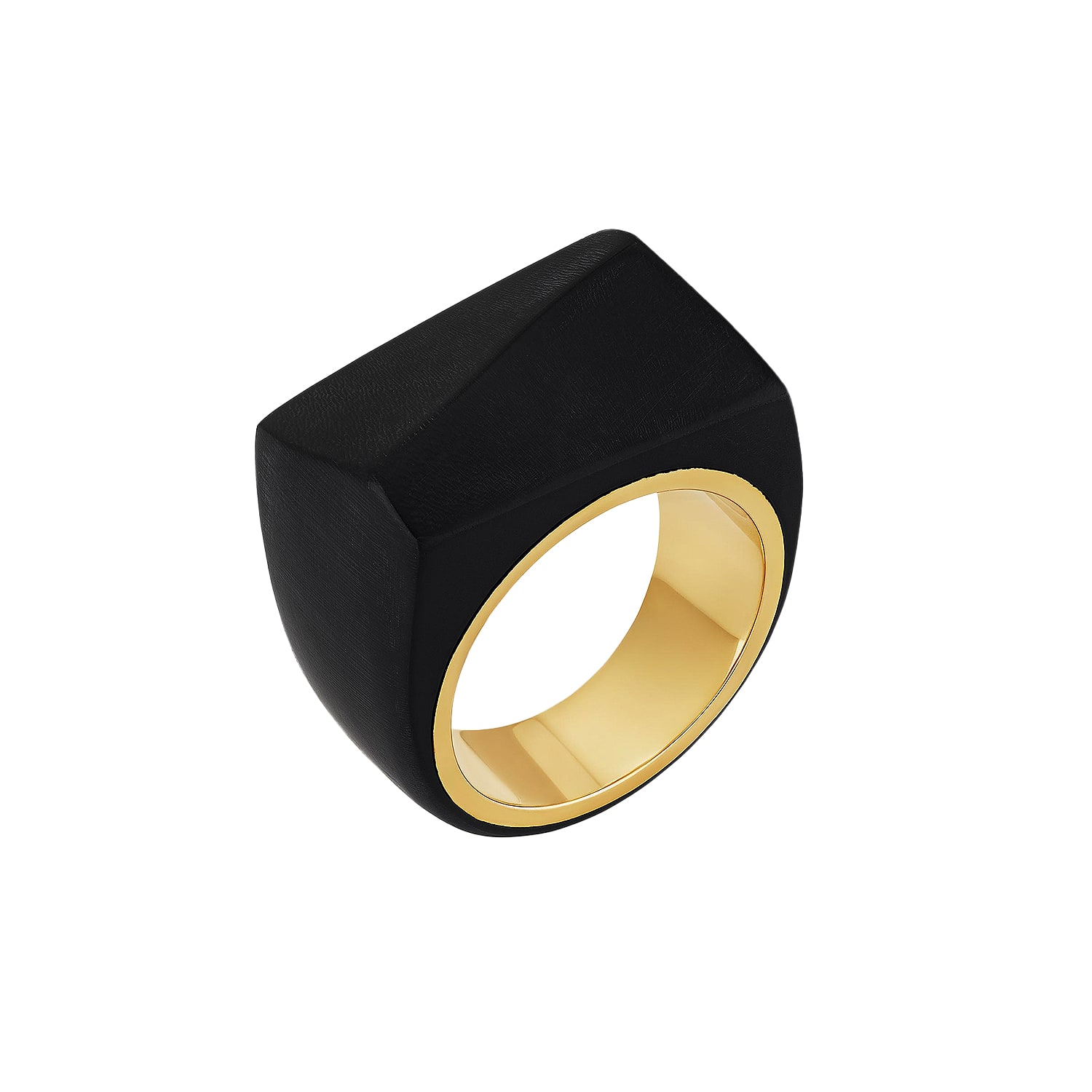 Soko Inc. Women's Black / Gold Sura Horn Statement Ring
