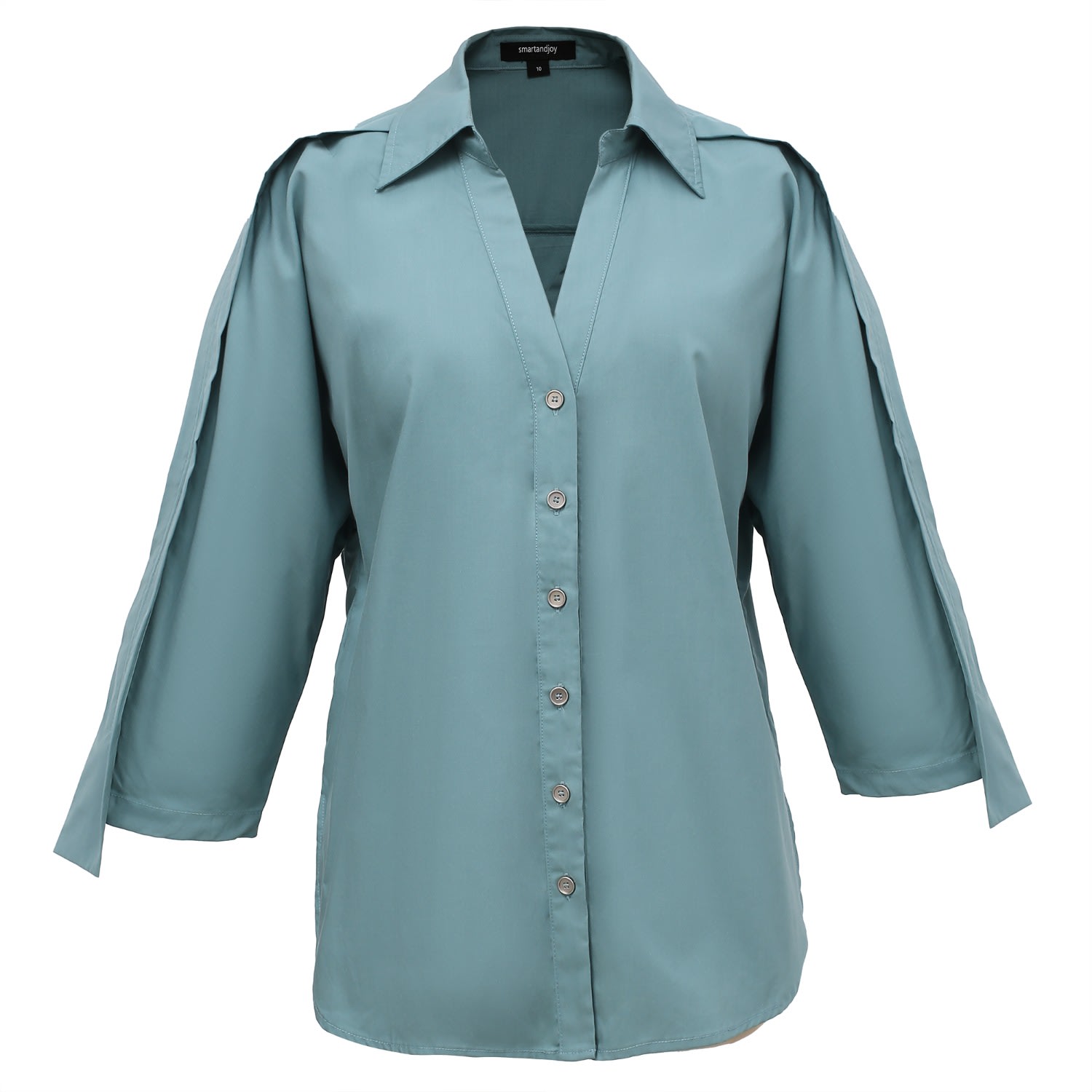 Women’s Blue Wide Shoulder Straps Shirt - Teal Extra Large Smart and Joy