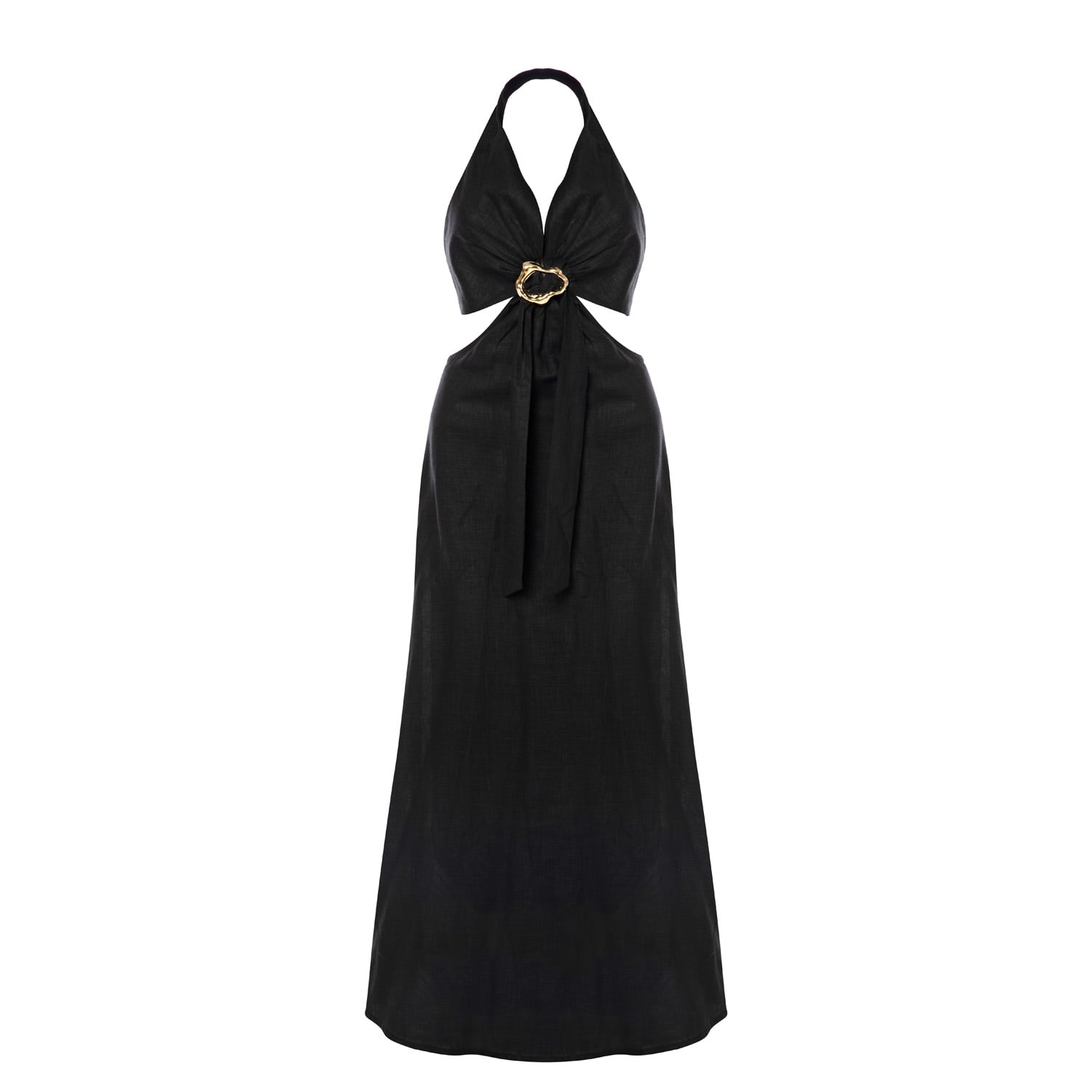 Women's Black Linen Functional Dress | Xxs | Women & Women
