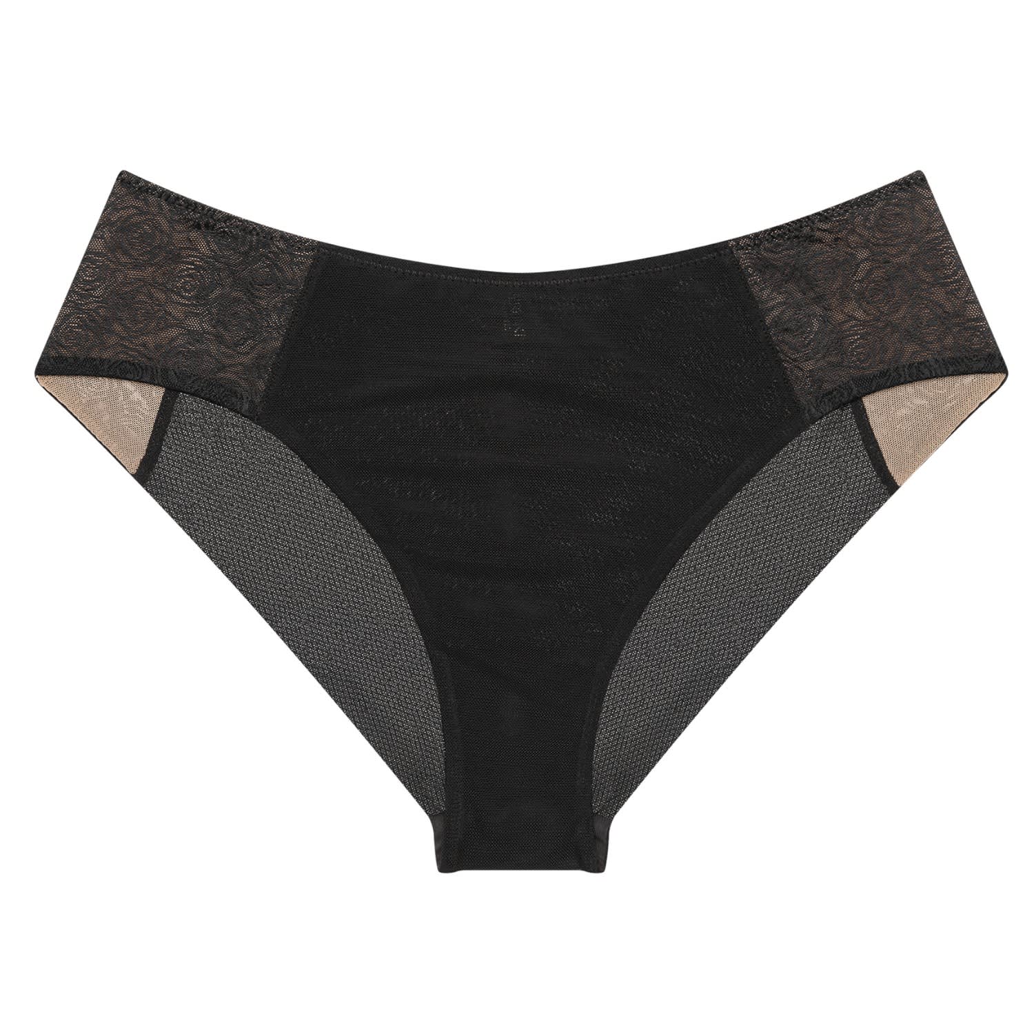 Women's Black Rose Lace French Bikini | Large | Verdant Intimates