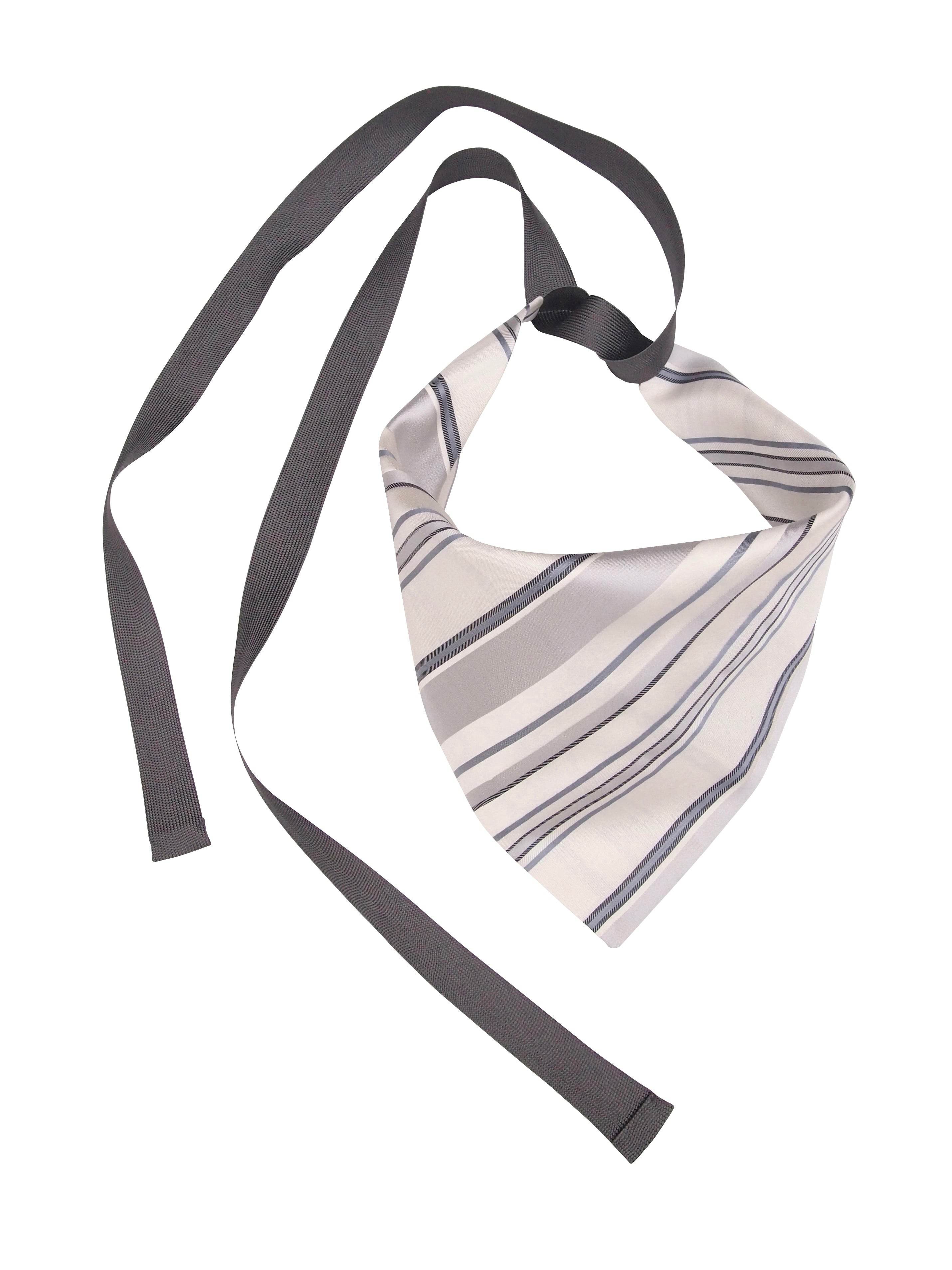 Capitana Women's Grey / White / Silver Sibari Silk Triangle Scarf – Grey & Silver In Multi