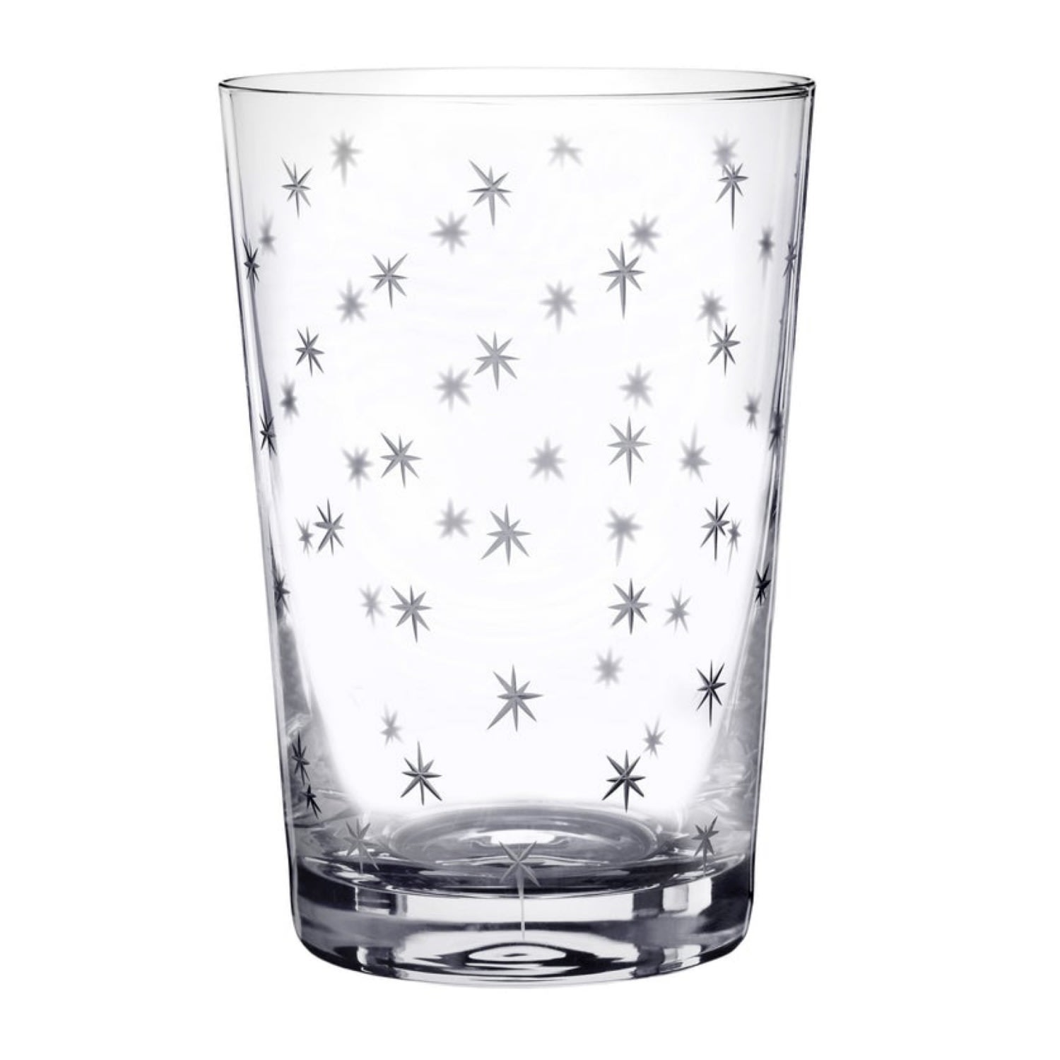 Six Hand-Engraved Crystal Tumblers With Stars Design The Vintage List