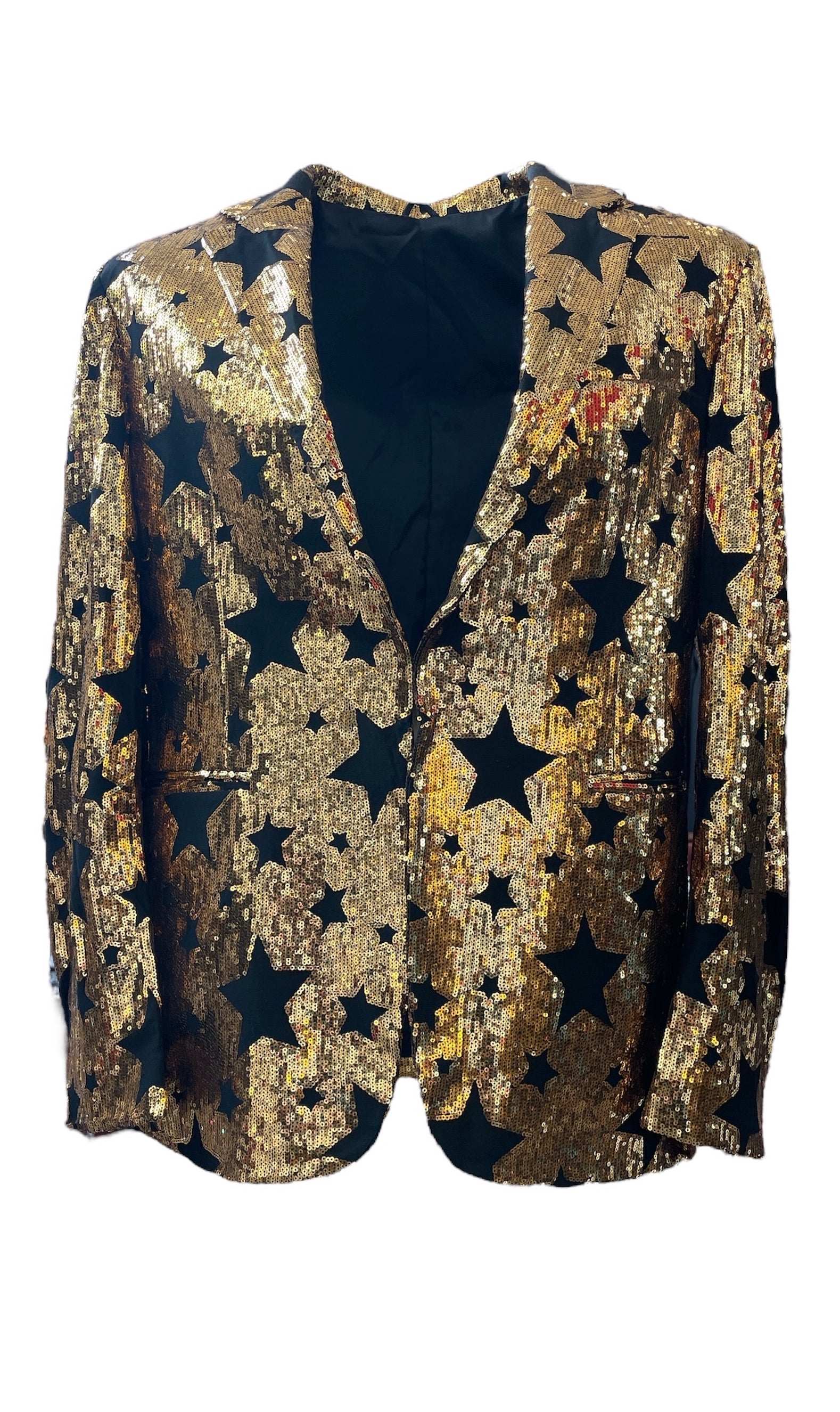 Any Old Iron Gold / Black Men's Goldie Sequin Star Blazer Jacket In Gold