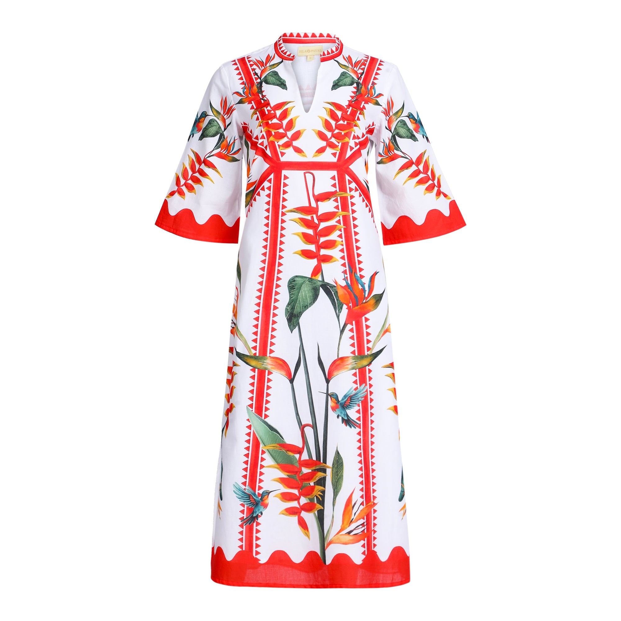 Islapayal Belize Maxi Dress In Heliconia Placement