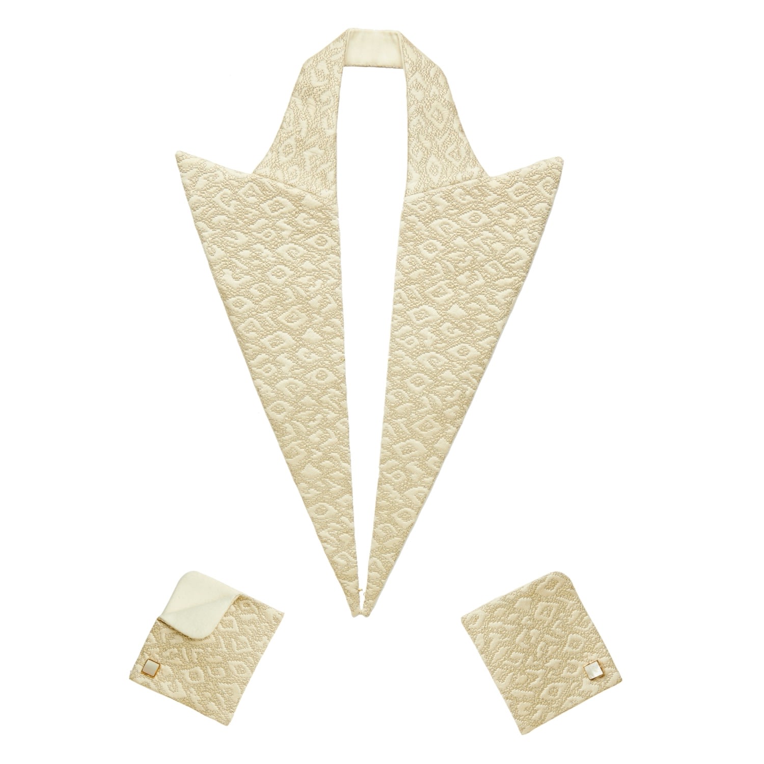 Women's White / Gold / Silver Imperial ™ | Couture Tuxedo Lapels™ & Reversible Cuffs | One Size | Victoria Grant