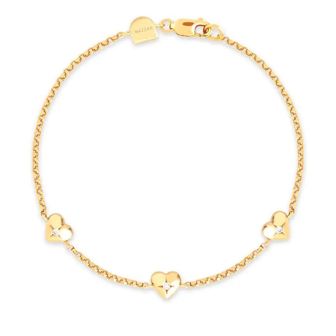Nazzar Women's Gold Heart Zirconia Bracelet In Gold
