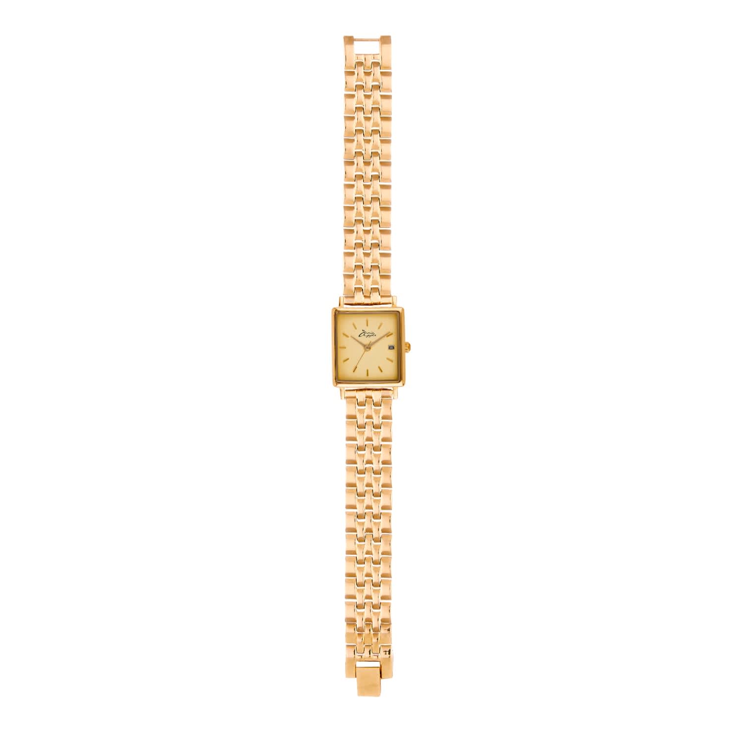 Annie Apple Quaintrelle Square Gold Link Watch Bermuda Watch