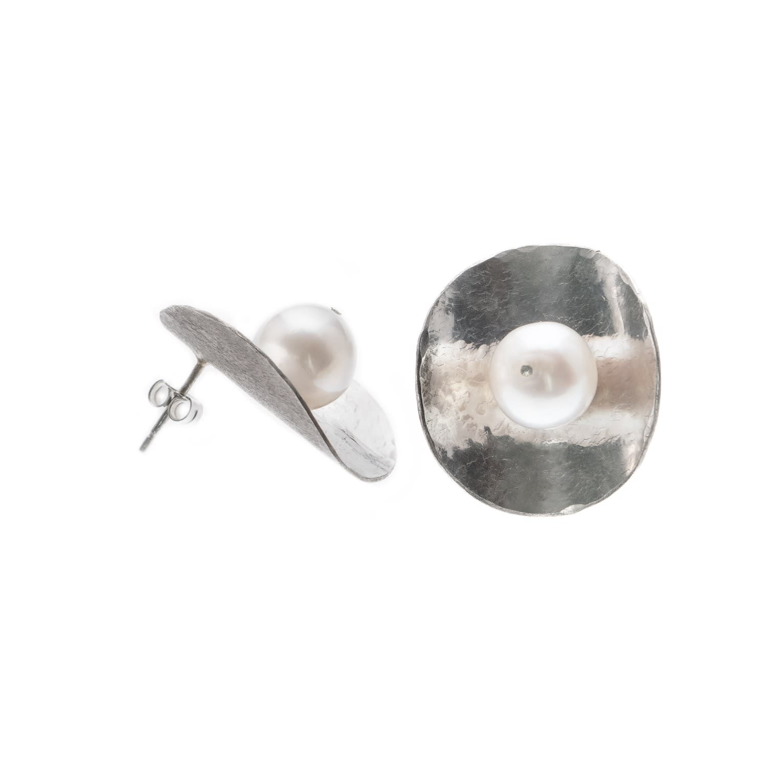 Silver Moon Women's Pearl Sterling Silver Earrings – Full Moon