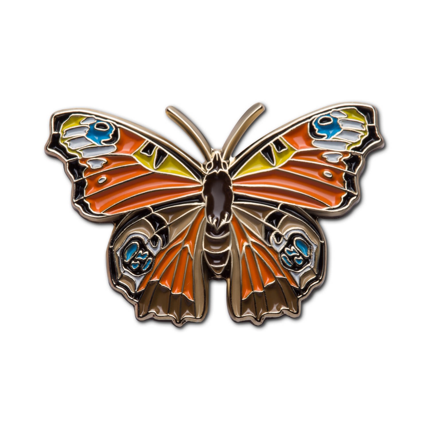 Make Heads Turn Women's Enamel Pin Orange Butterfly In Orange