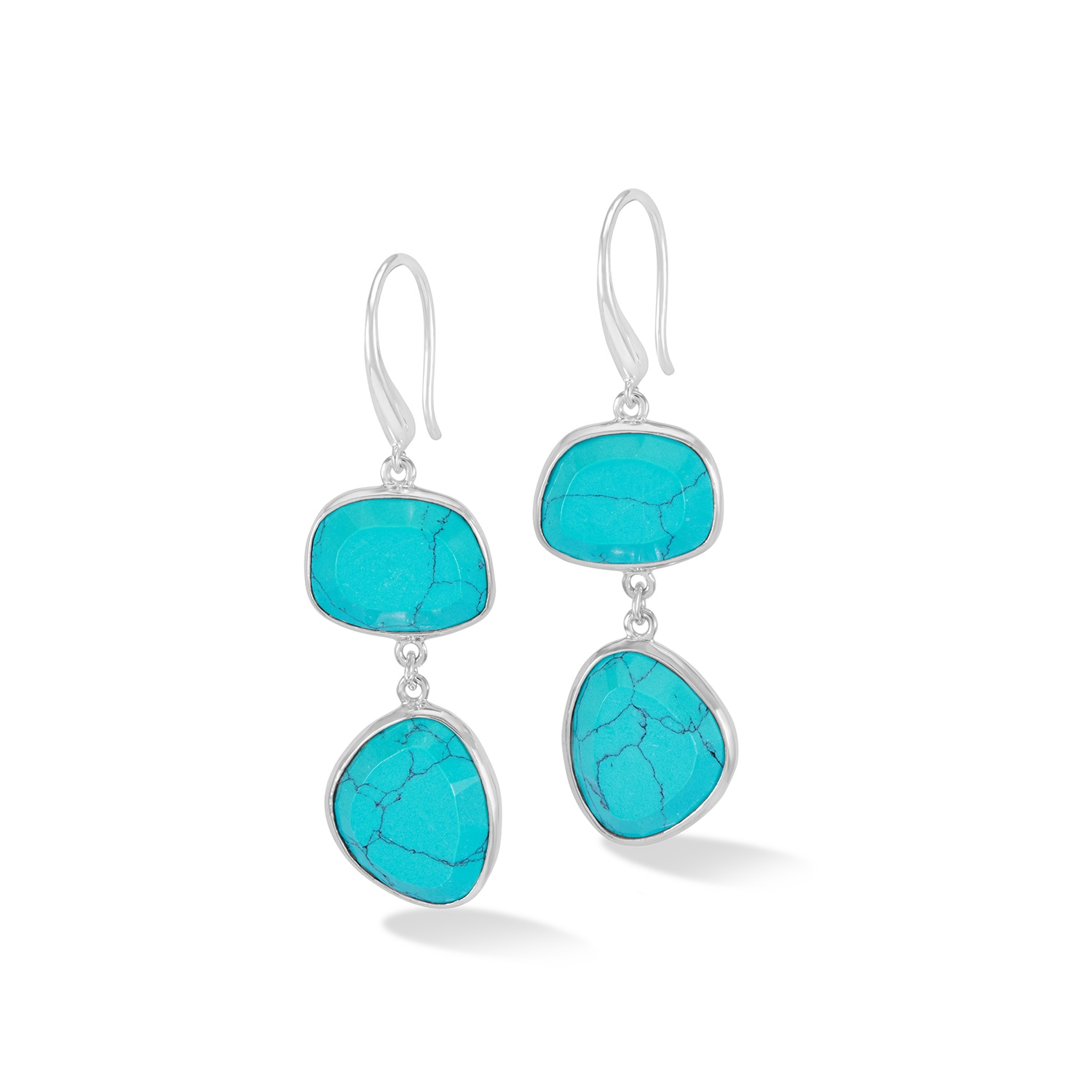 Women’s Turquoise Pebble Drop Earrings In Silver Dower & Hall