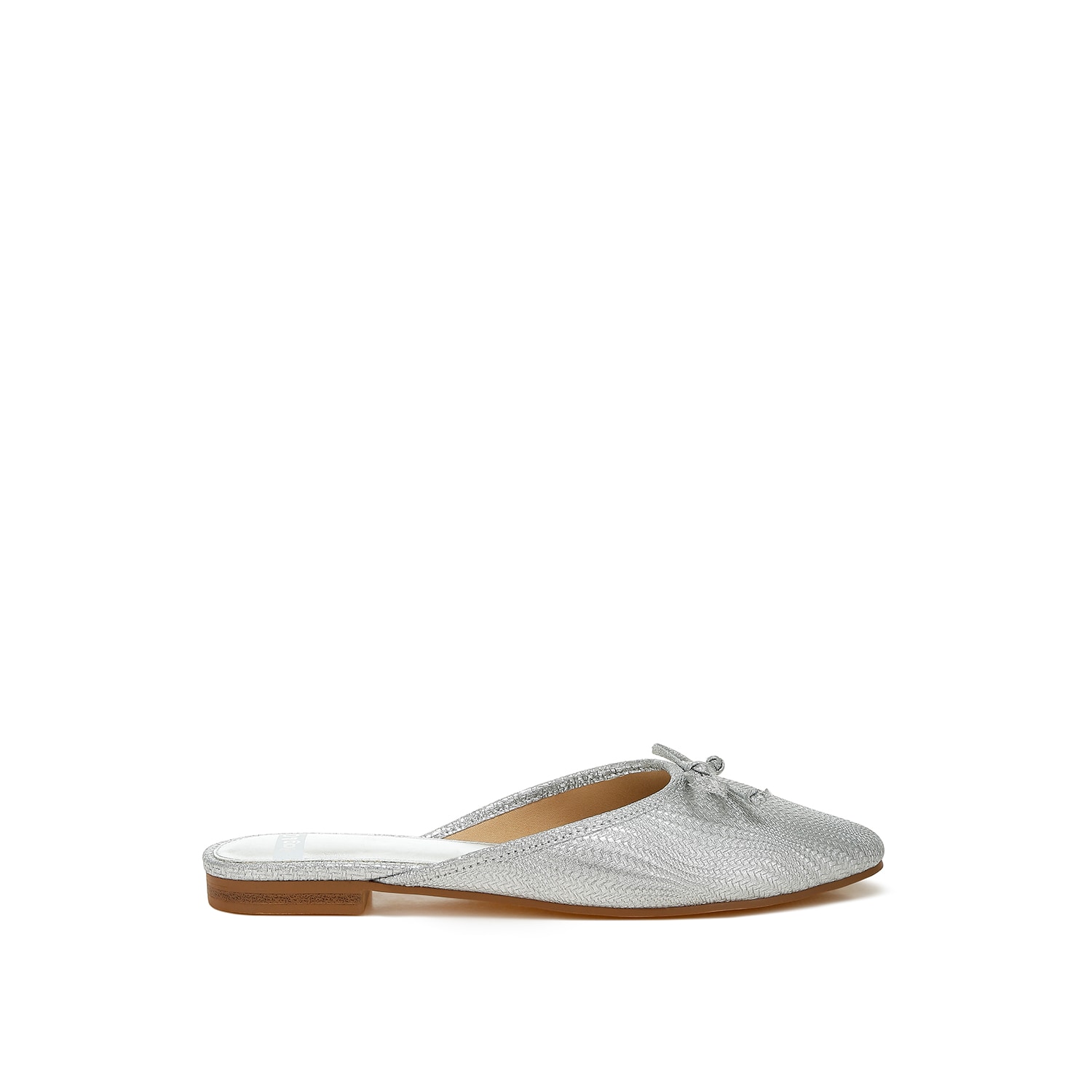 Rag & Co Jaylor Party Bow Slip-on Mules In Silver