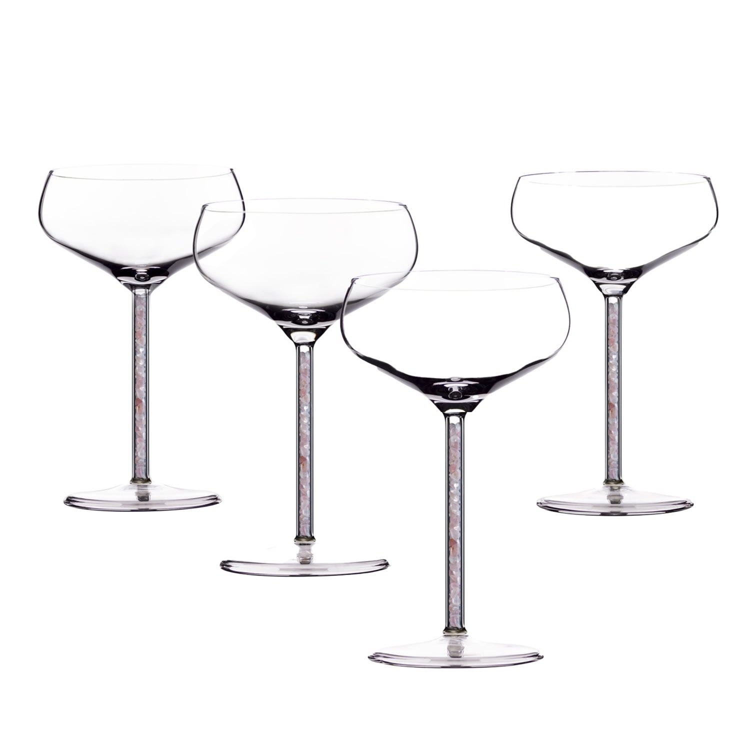 Greatfool Pink Champagne/cocktail Coupe - Rose Quartz - Four Piece In Transparent