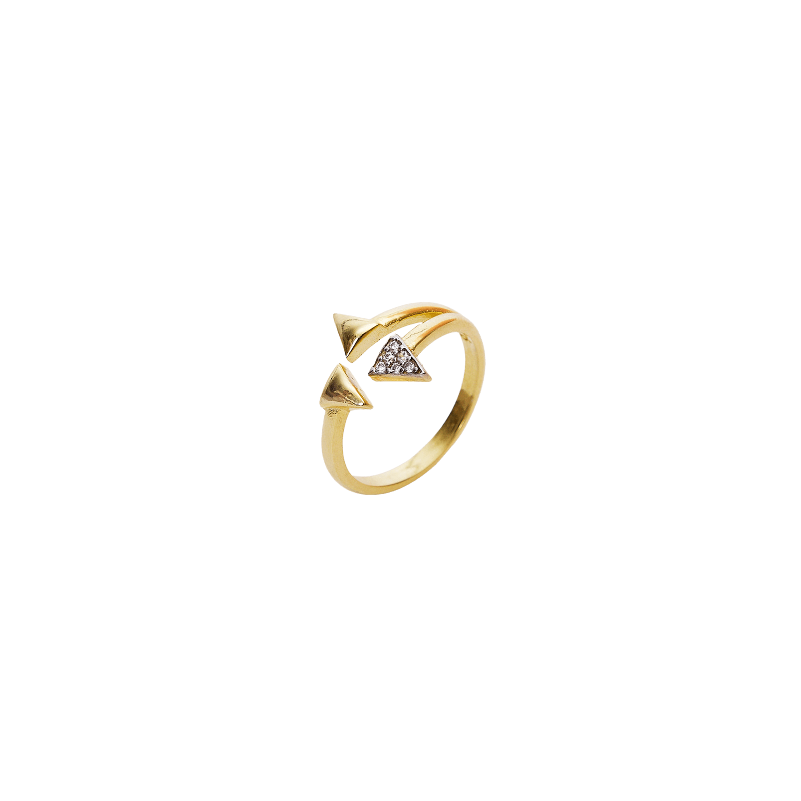 Spero London Women's Gold Sterling Silver Multiple Triangle Adjustable Ring In Gold