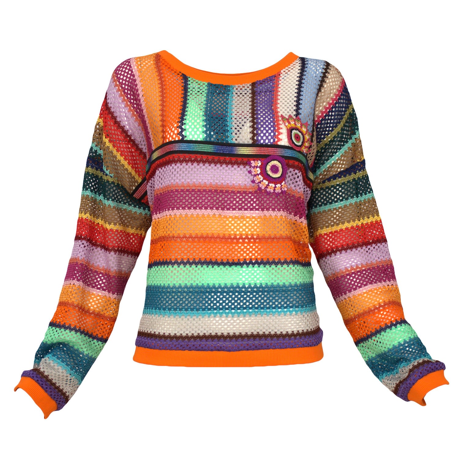 Lalipop Design Women's "rainbow" Loose Knit Sweatshirt In Multi
