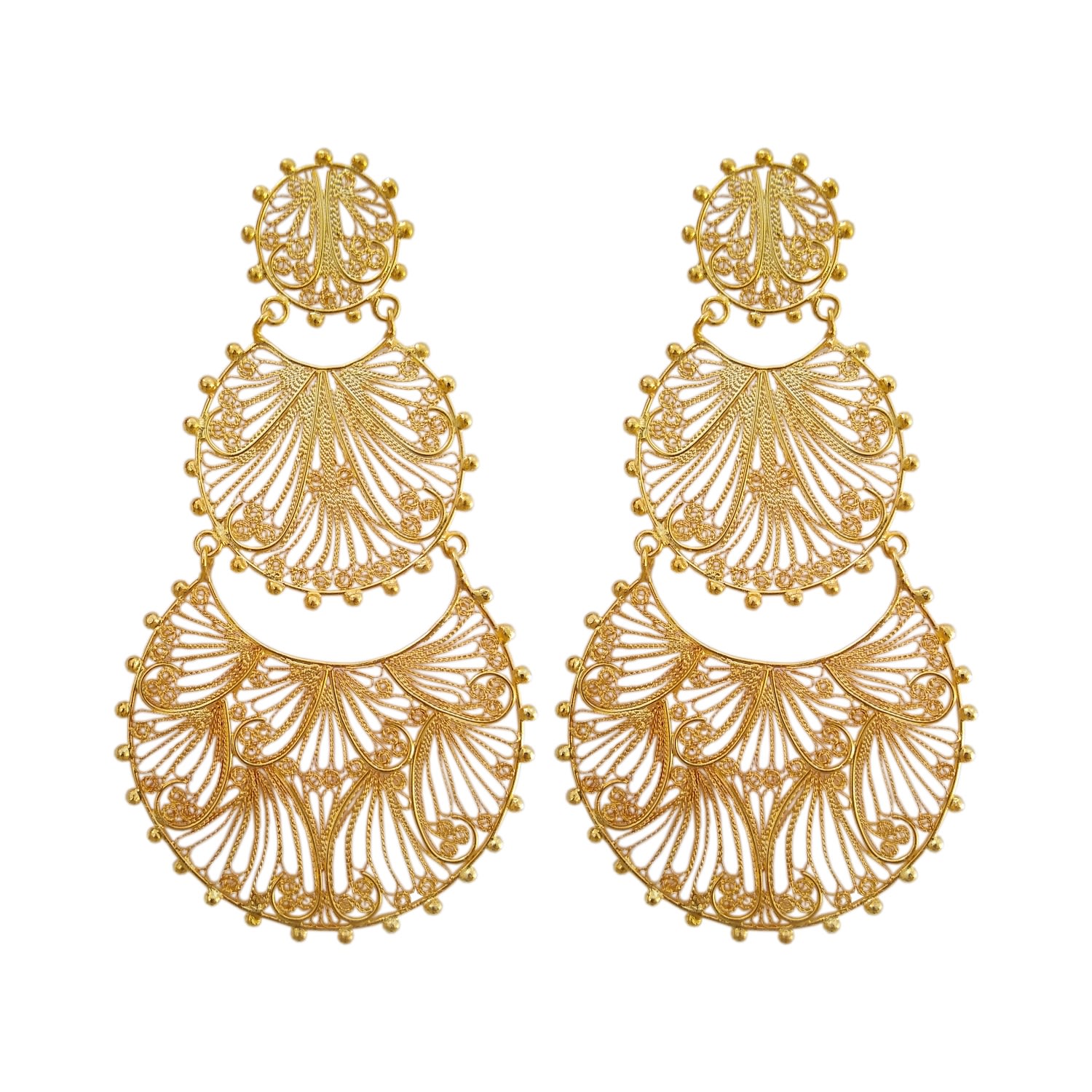 Mamba Women's Alma Statement Golden Earrings In Gold