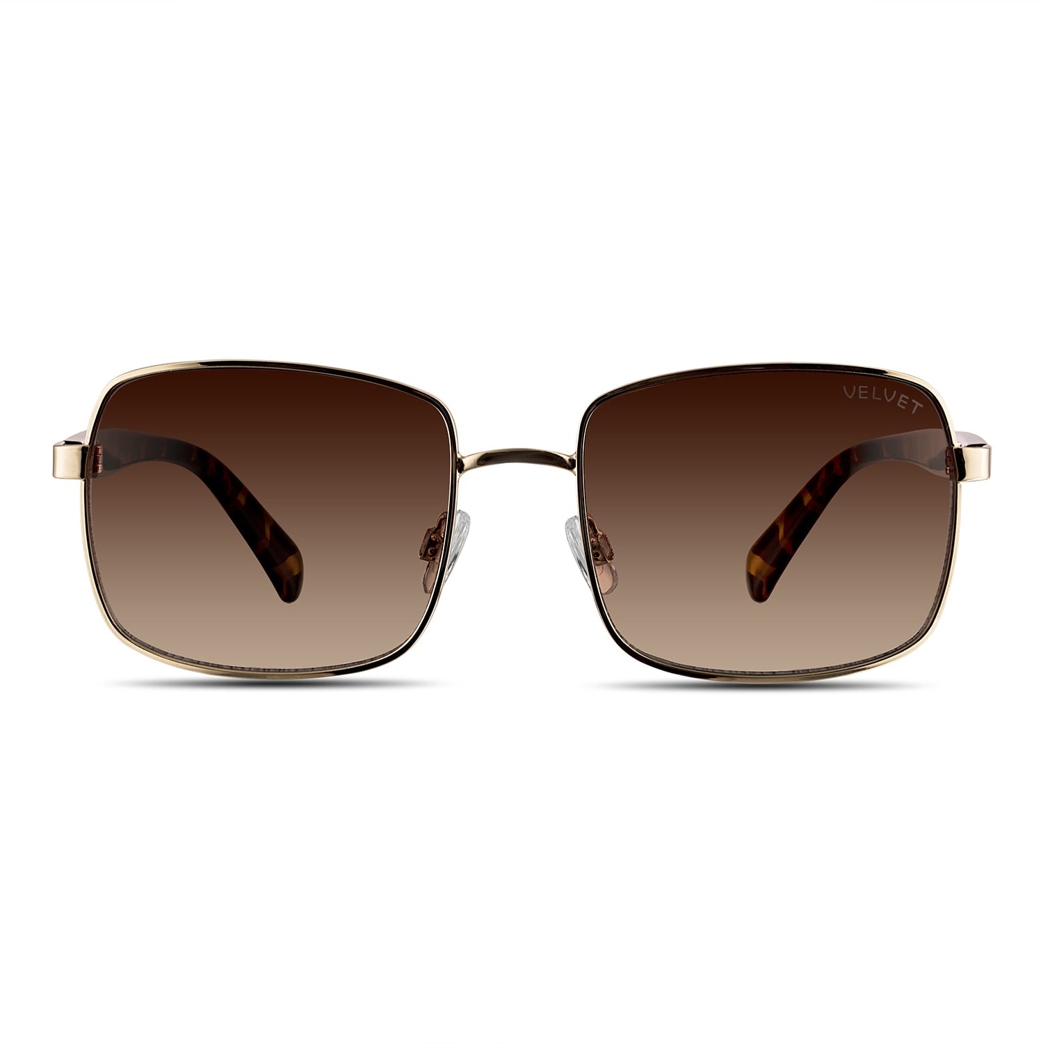 Velvet Eyewear Women's  Navigator Sunglass Style - Ruby - Gold