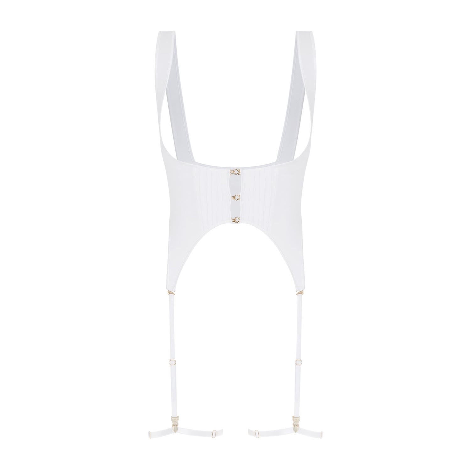 House Of Silk Women's Viola Corset And Garter Set White In White