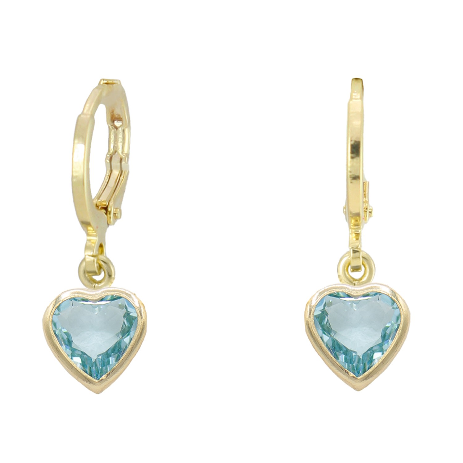 Women’s Blue Brynne Heart Huggie Earrings With Aqua Marcia Moran