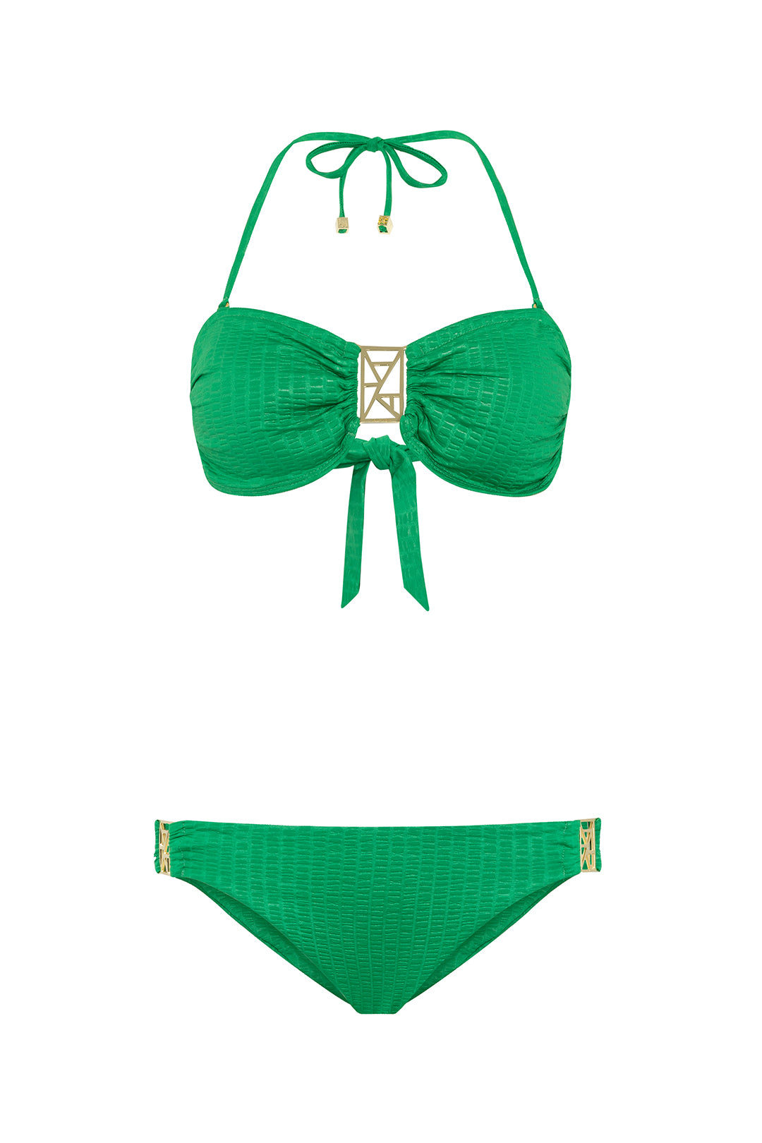Leyla Maya Women's Green Kate Bandeau Bikini Set - Emerald Sea In Green